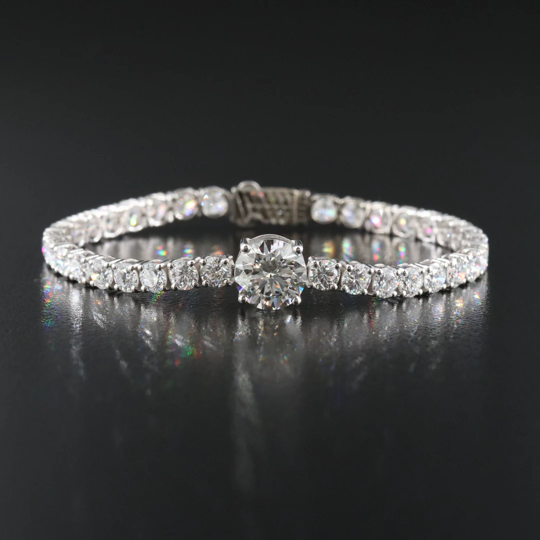 14K 8.28 CTW Lab Grown Diamond Bracelet with IGI Report
