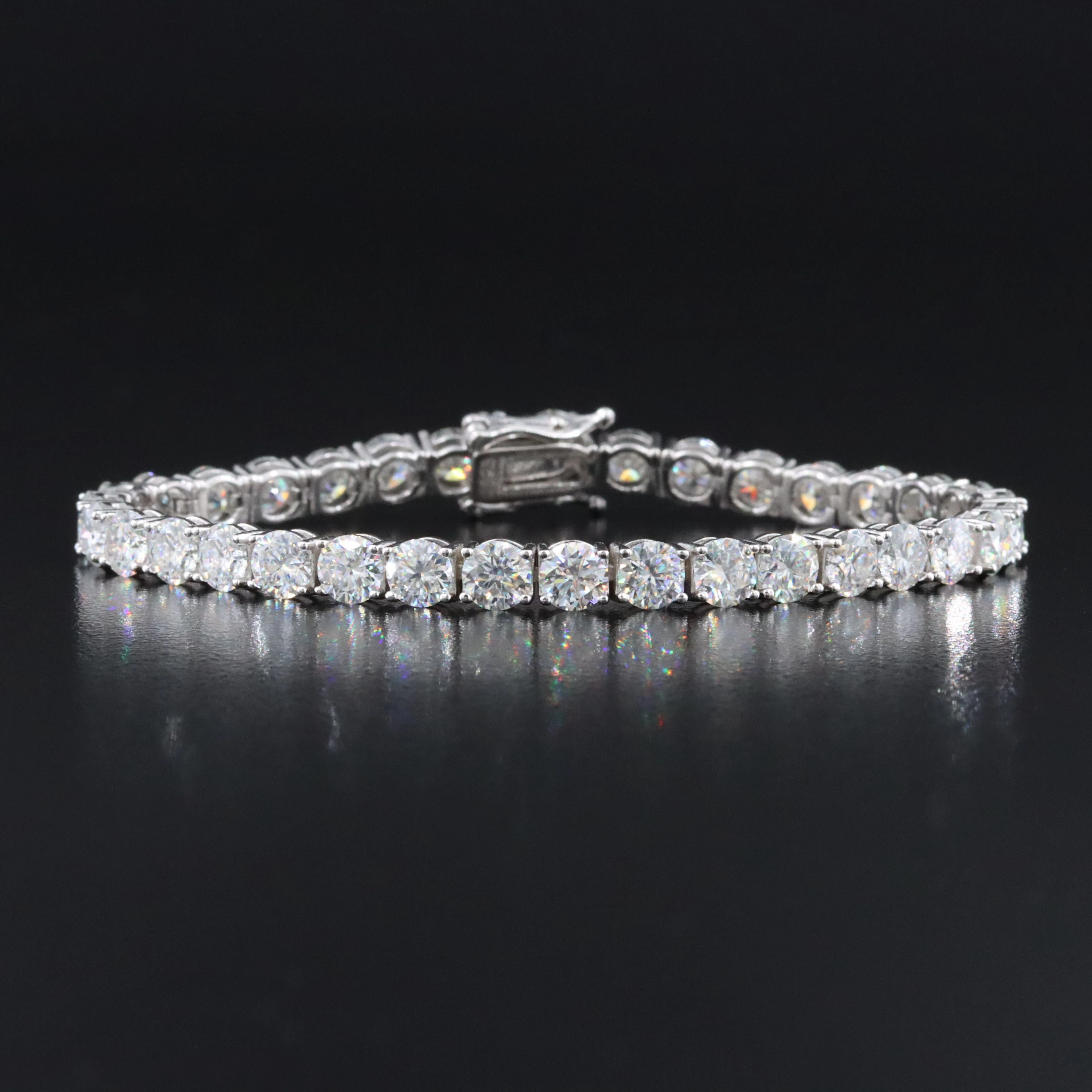 Sterling Moissanite Line Bracelet