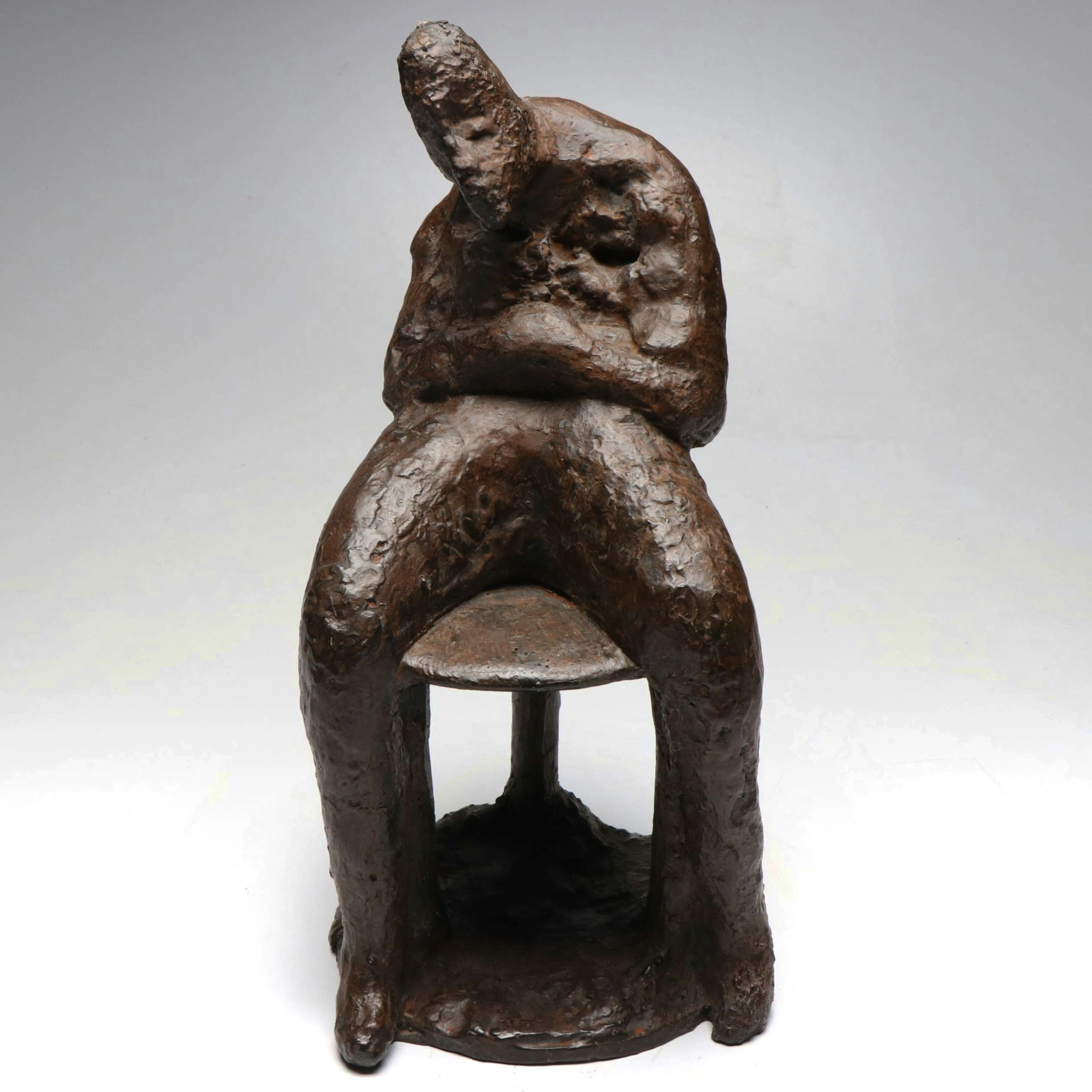 Lorraine Pinto Bronze Sculpture of Seated Figure