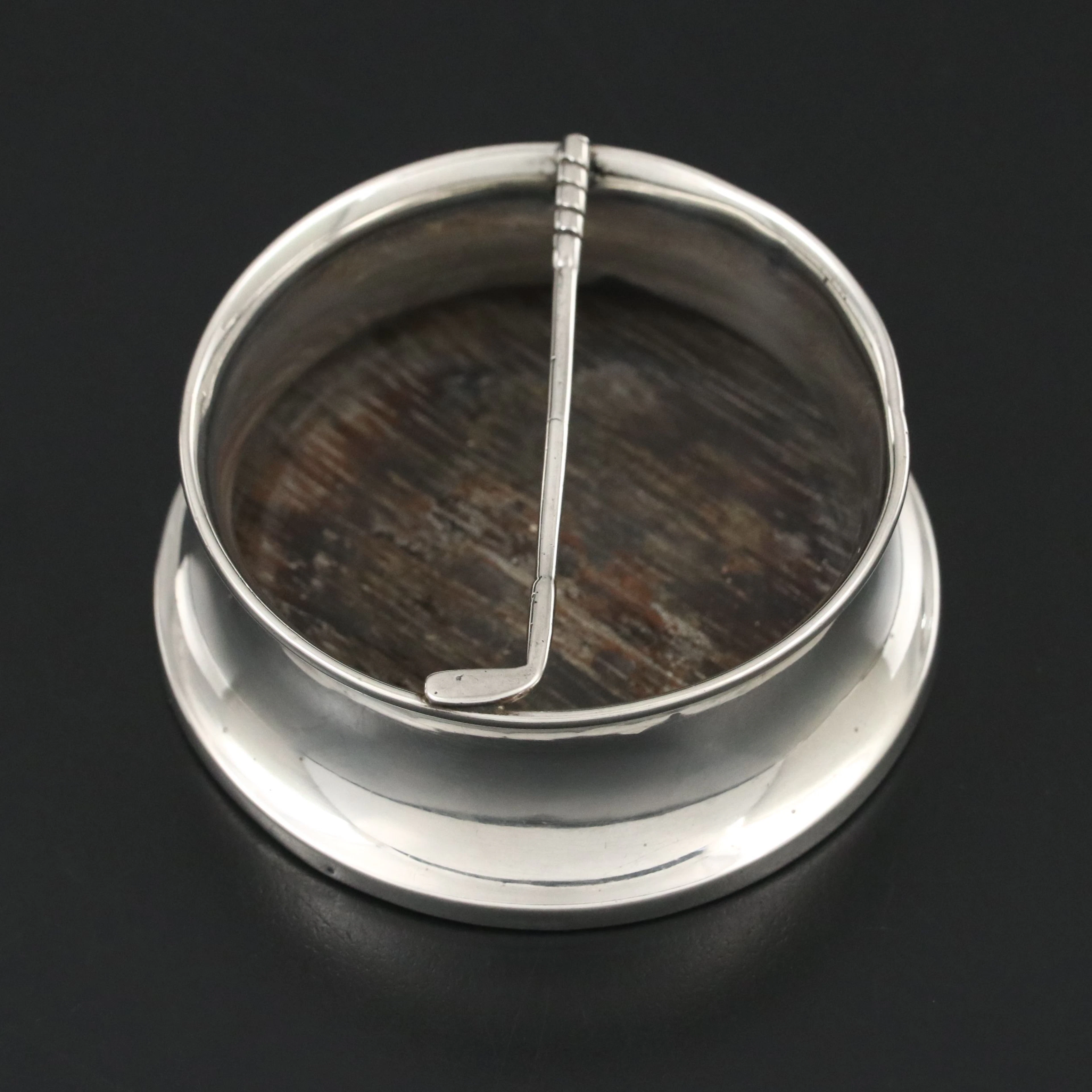 Antique English Sterling Silver Golf Themed Dish, 1908