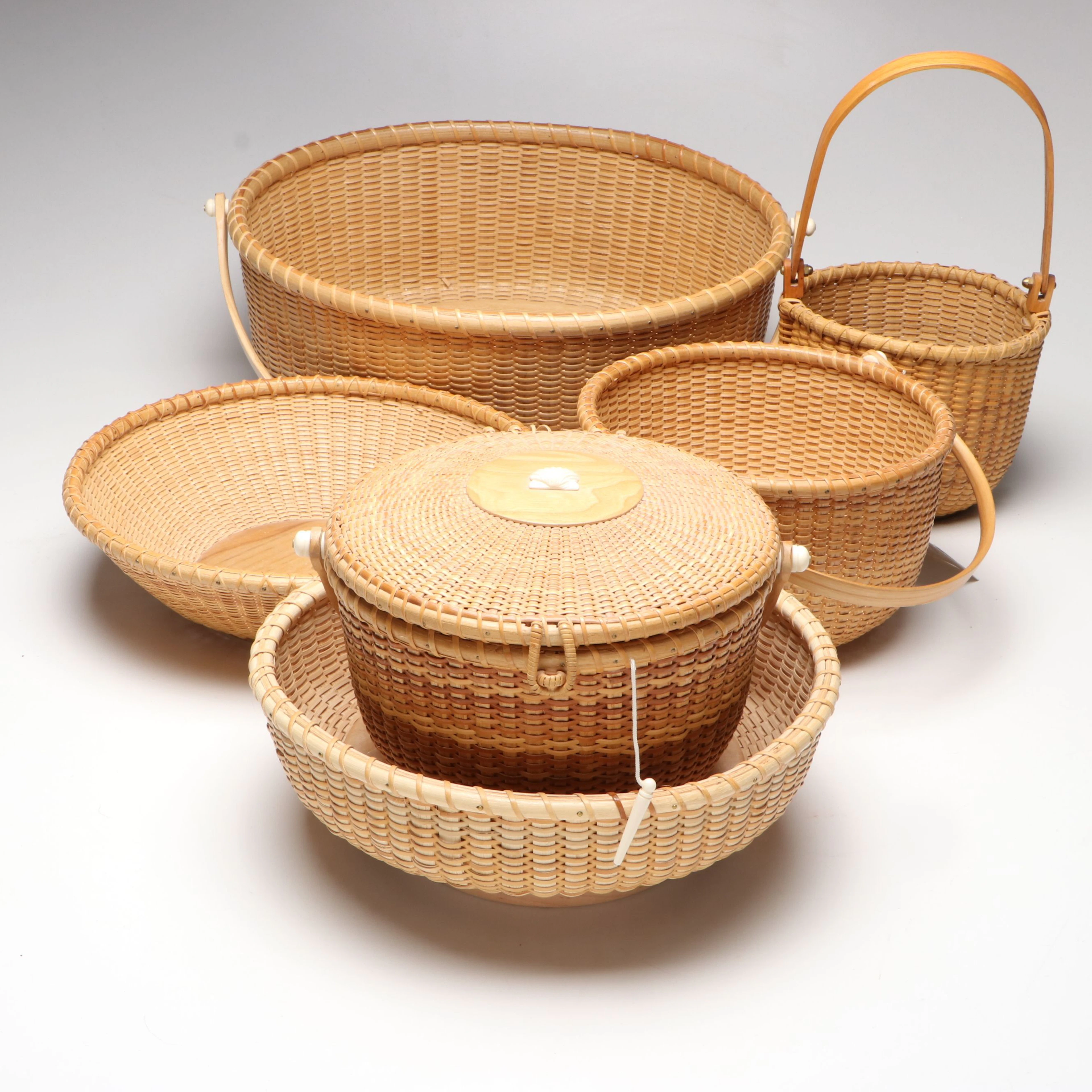 Lewie Bennett Signed and Other Nantucket Handcrafted Baskets