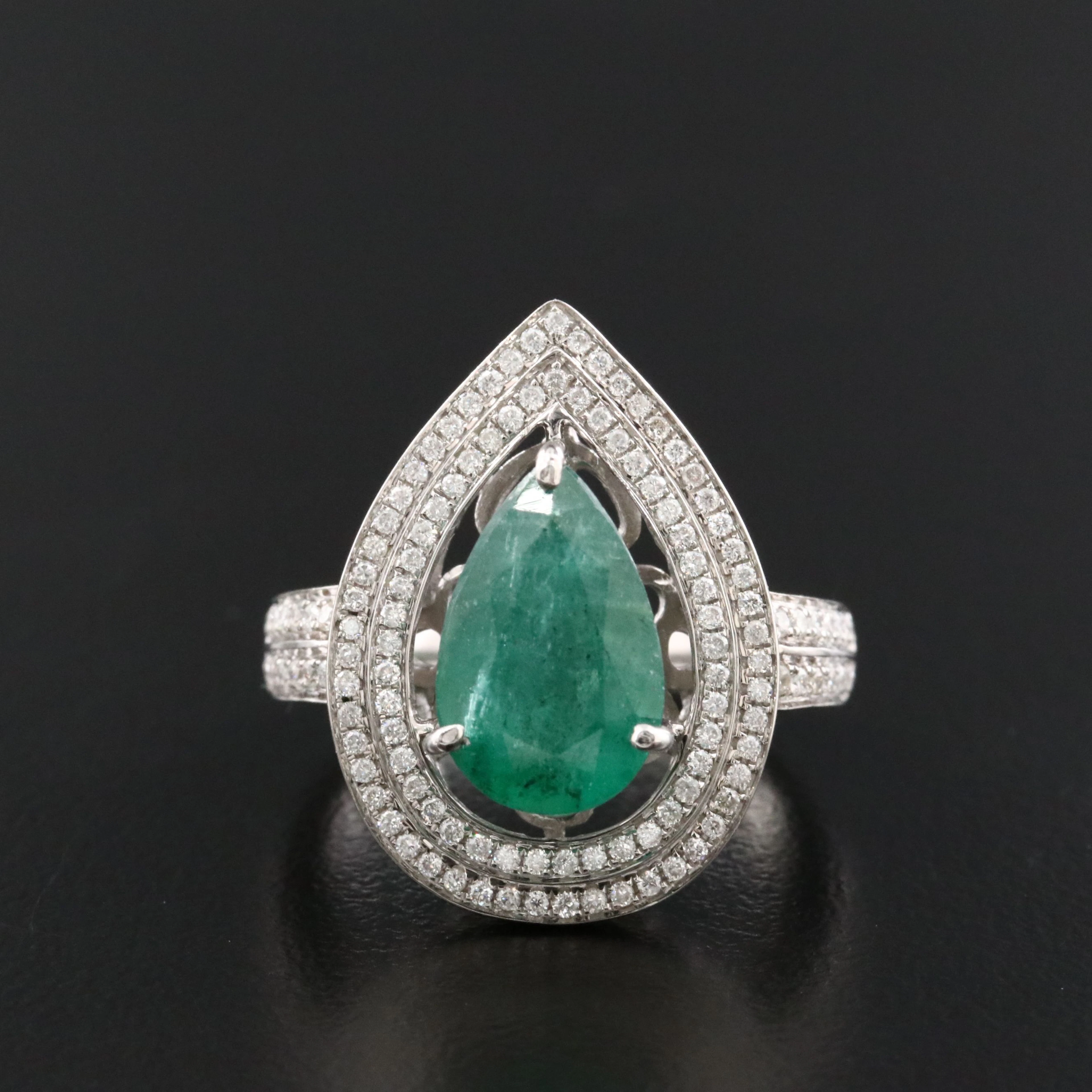 14K Emerald and 0.65 CTW Diamond Ring