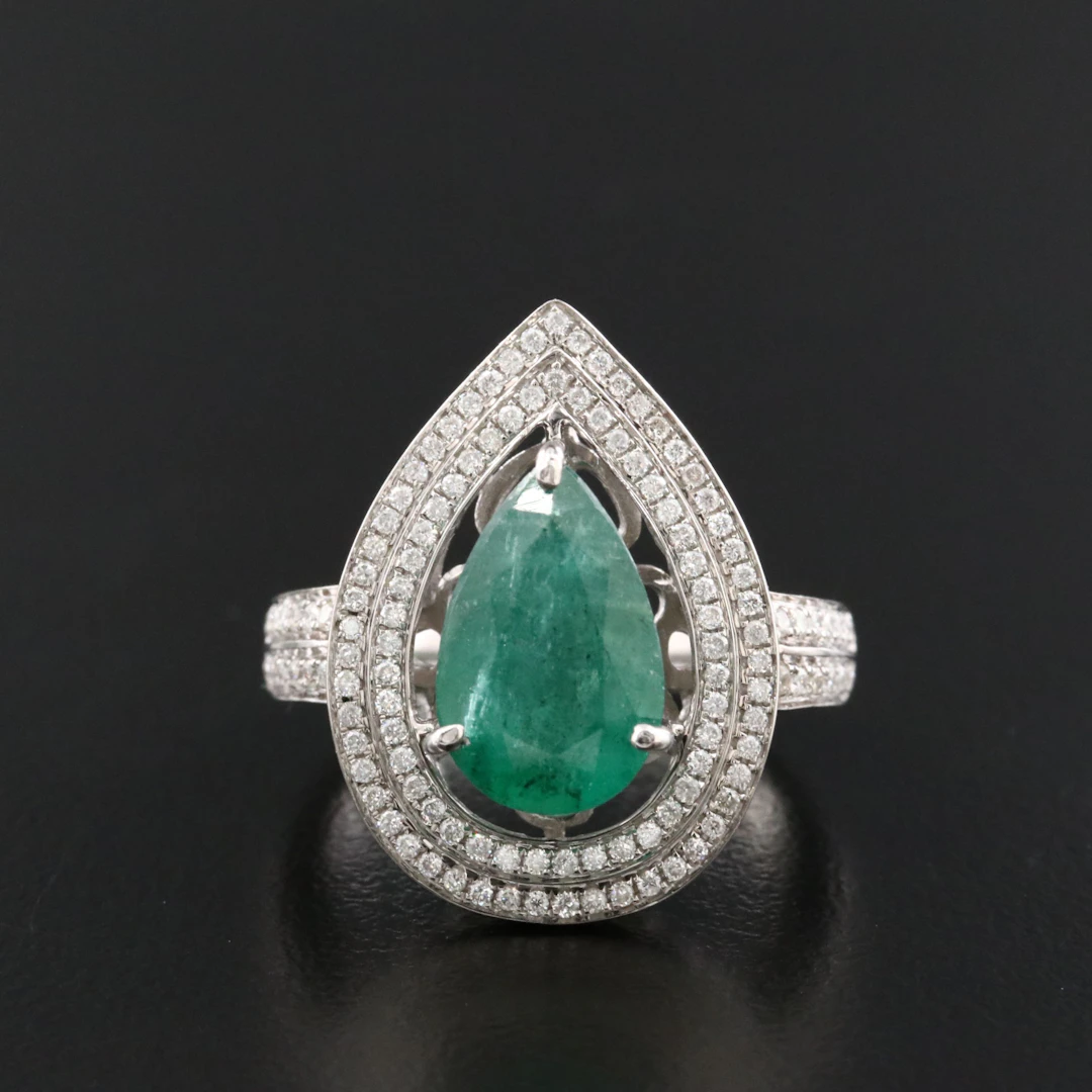 14K Emerald and 0.65 CTW Diamond Ring