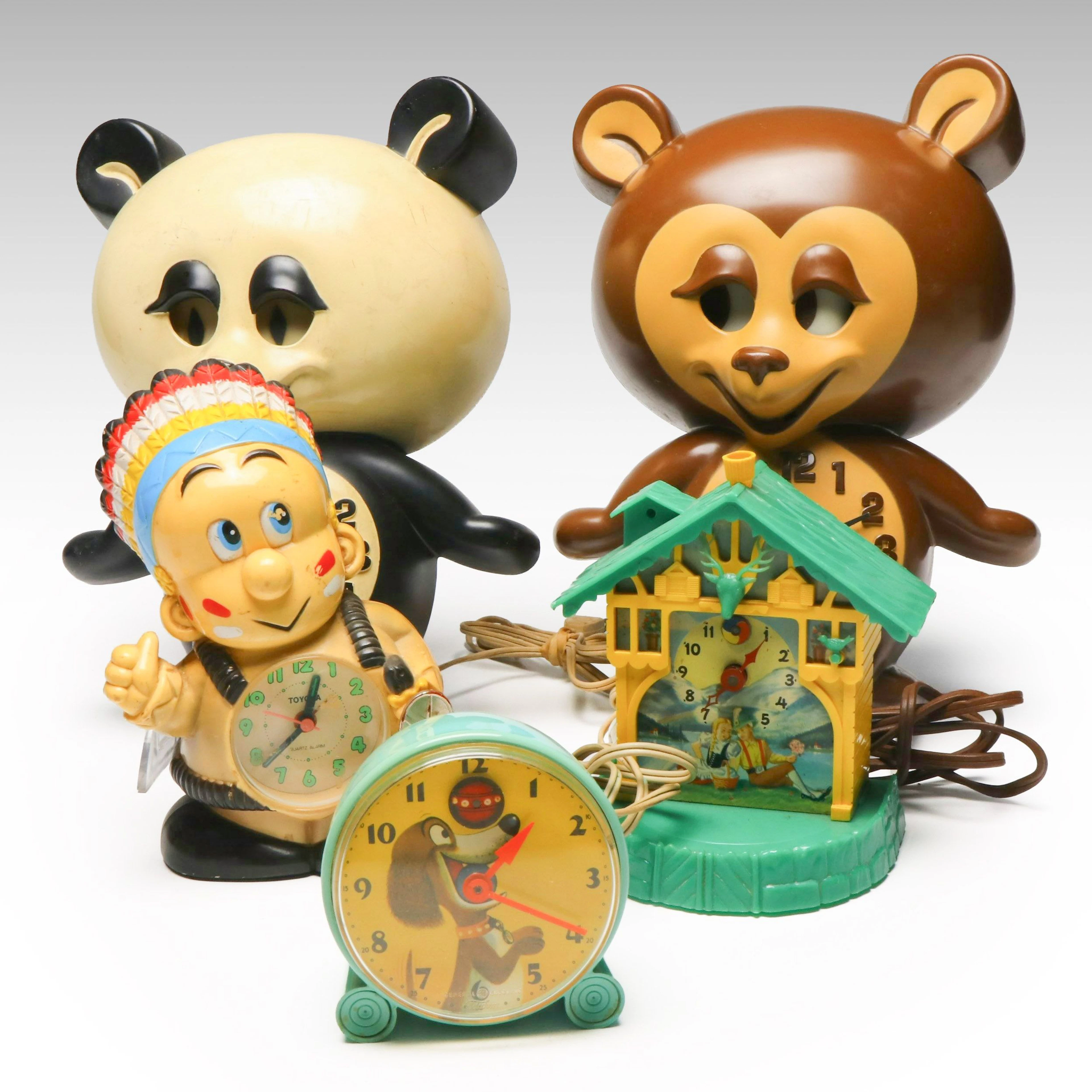 Spartus Animated Eye and Novelty Character Clocks, Mid to Late 20th C.