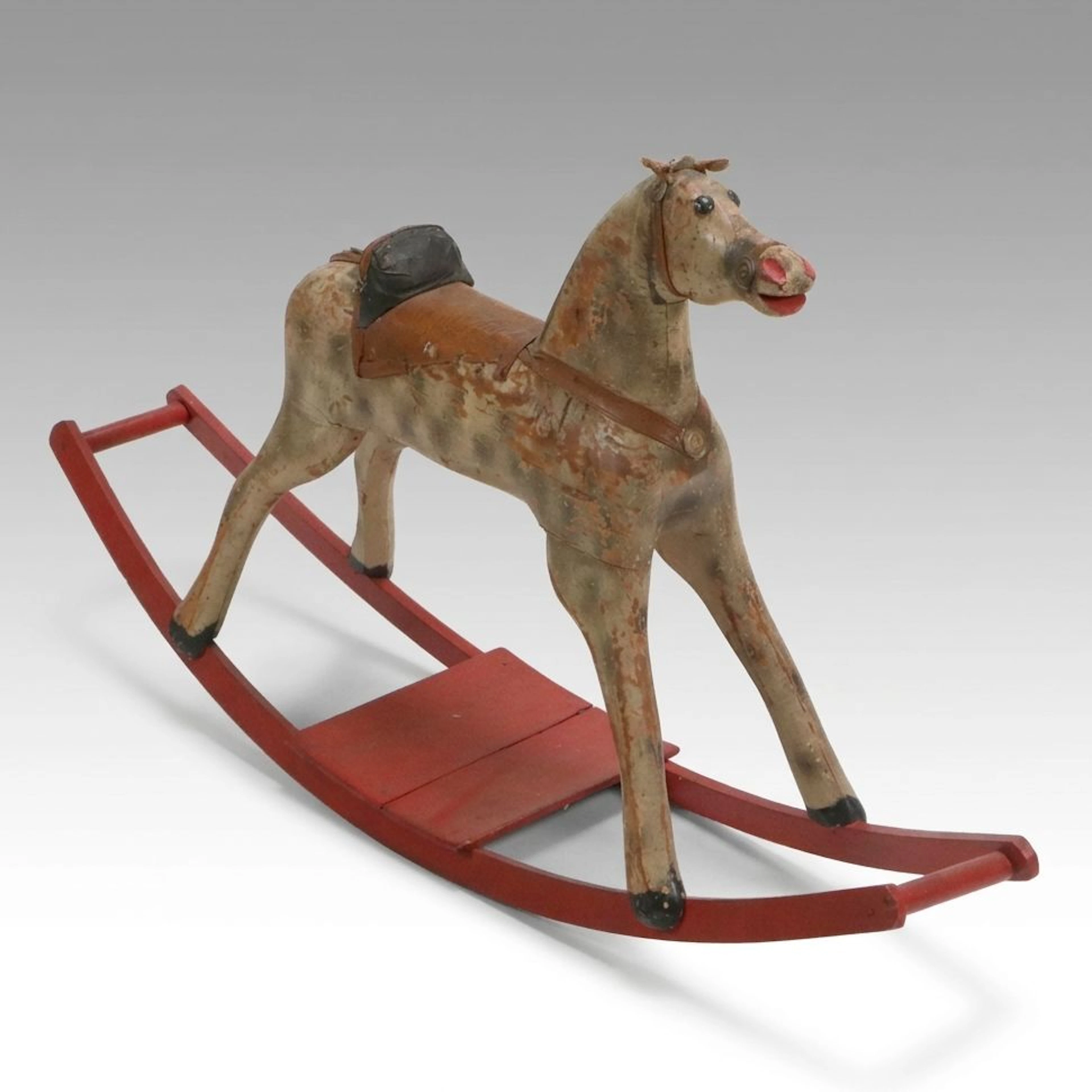 American Primitive Carved and Painted Rocking Horse, Late 19th/ Early 20th C.