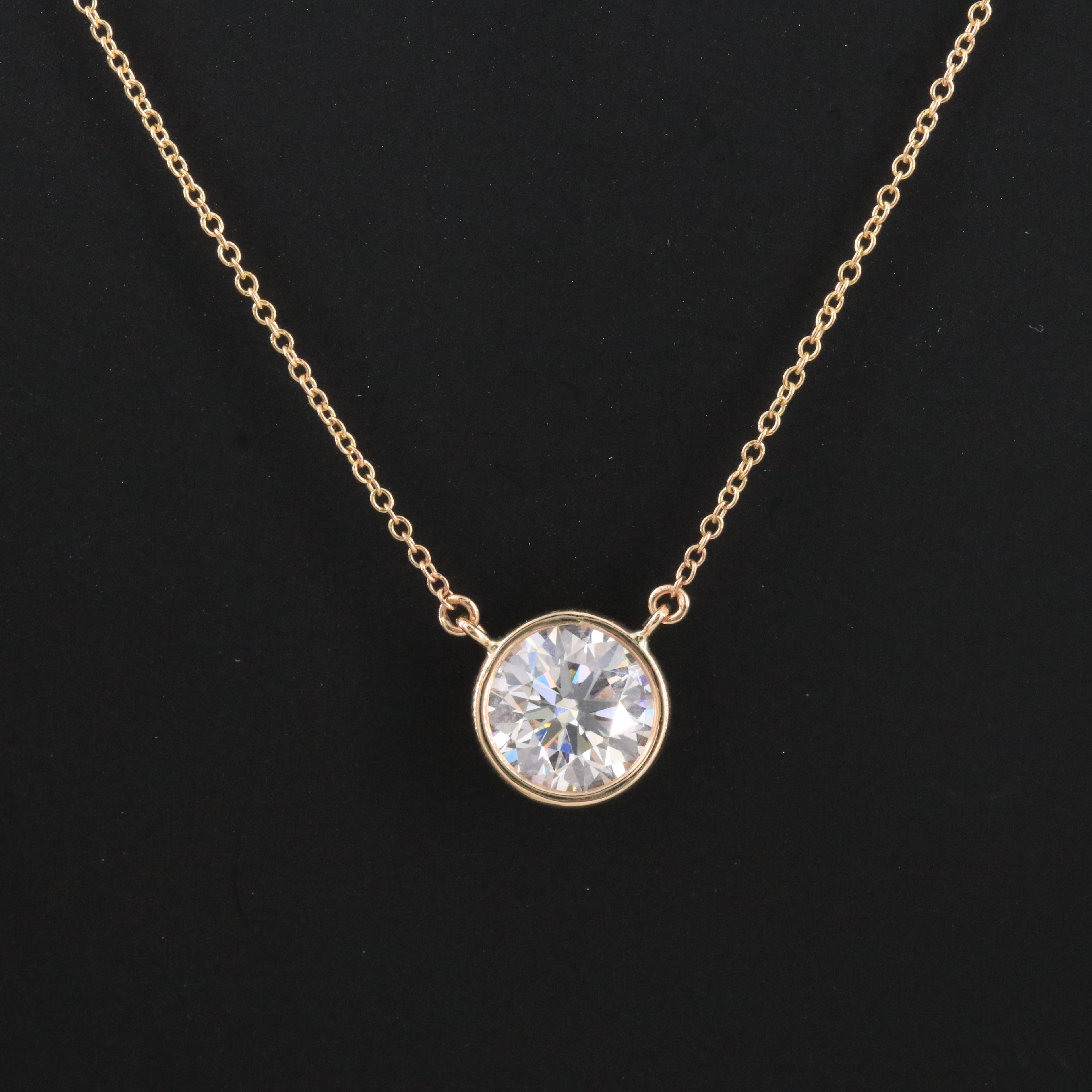 14K 2.15 CT Lab Grown Diamond Solitaire Necklace with Online IGI Report