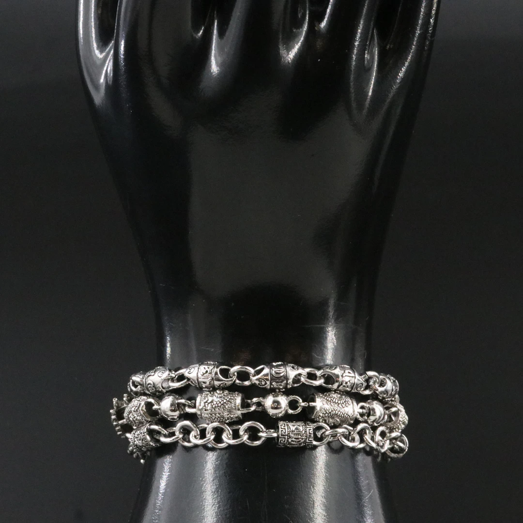 Sterling Featured in Dragon Link Bracelets
