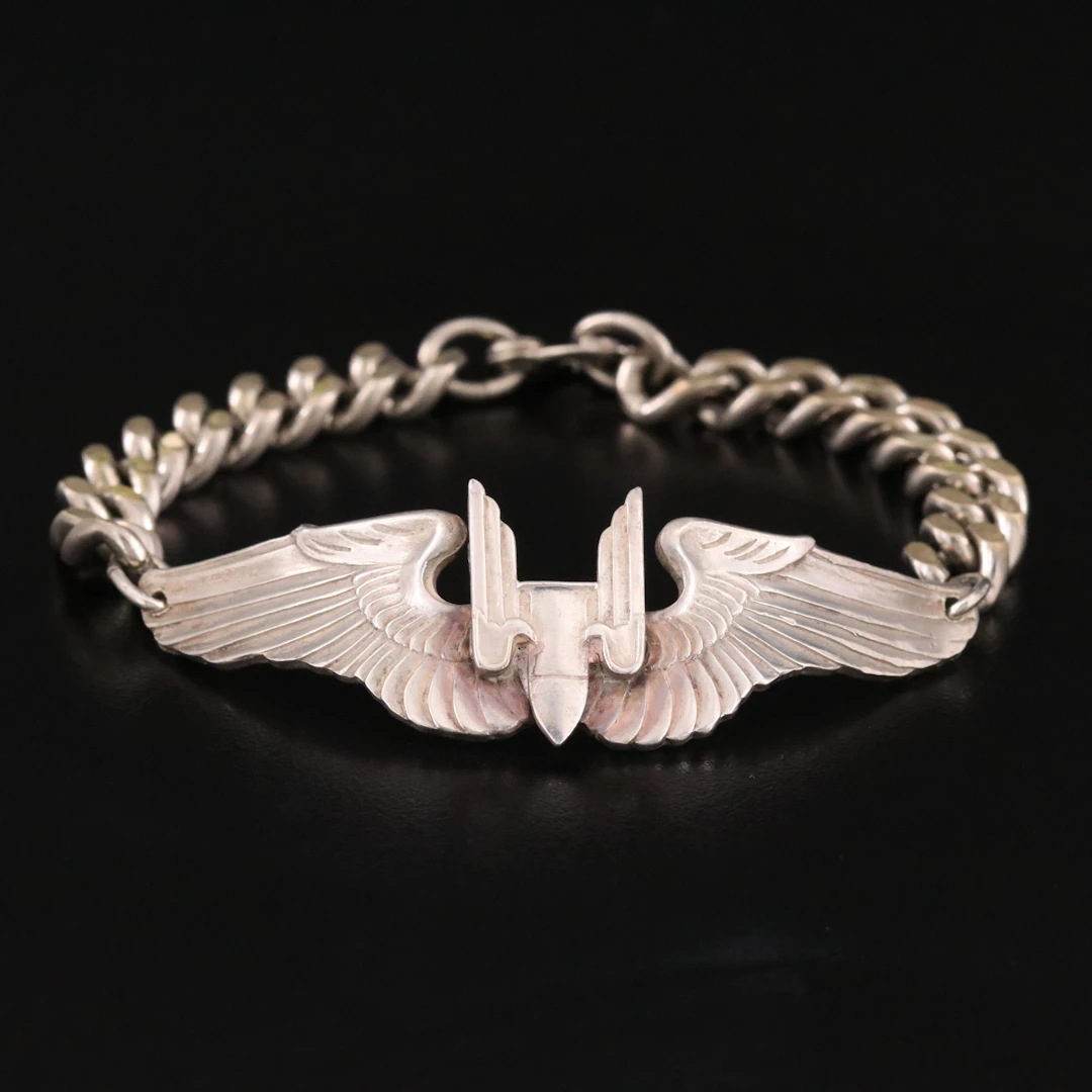 Vintage Military Bracelet with Sterling