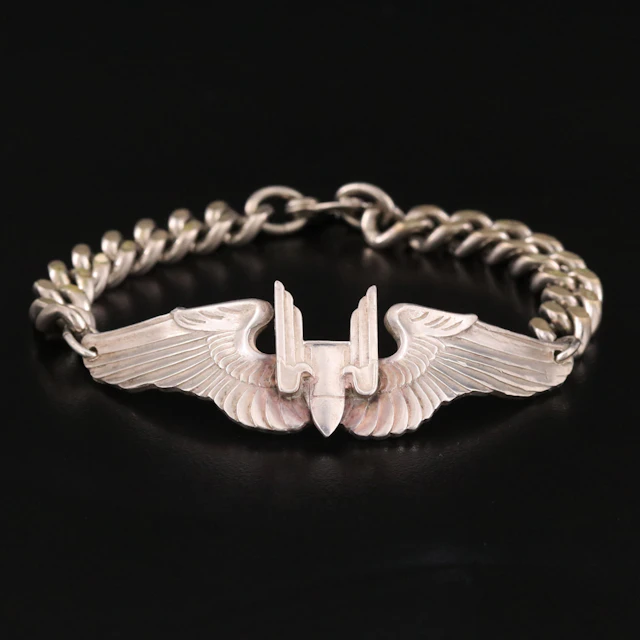 Vintage Military Bracelet with Sterling