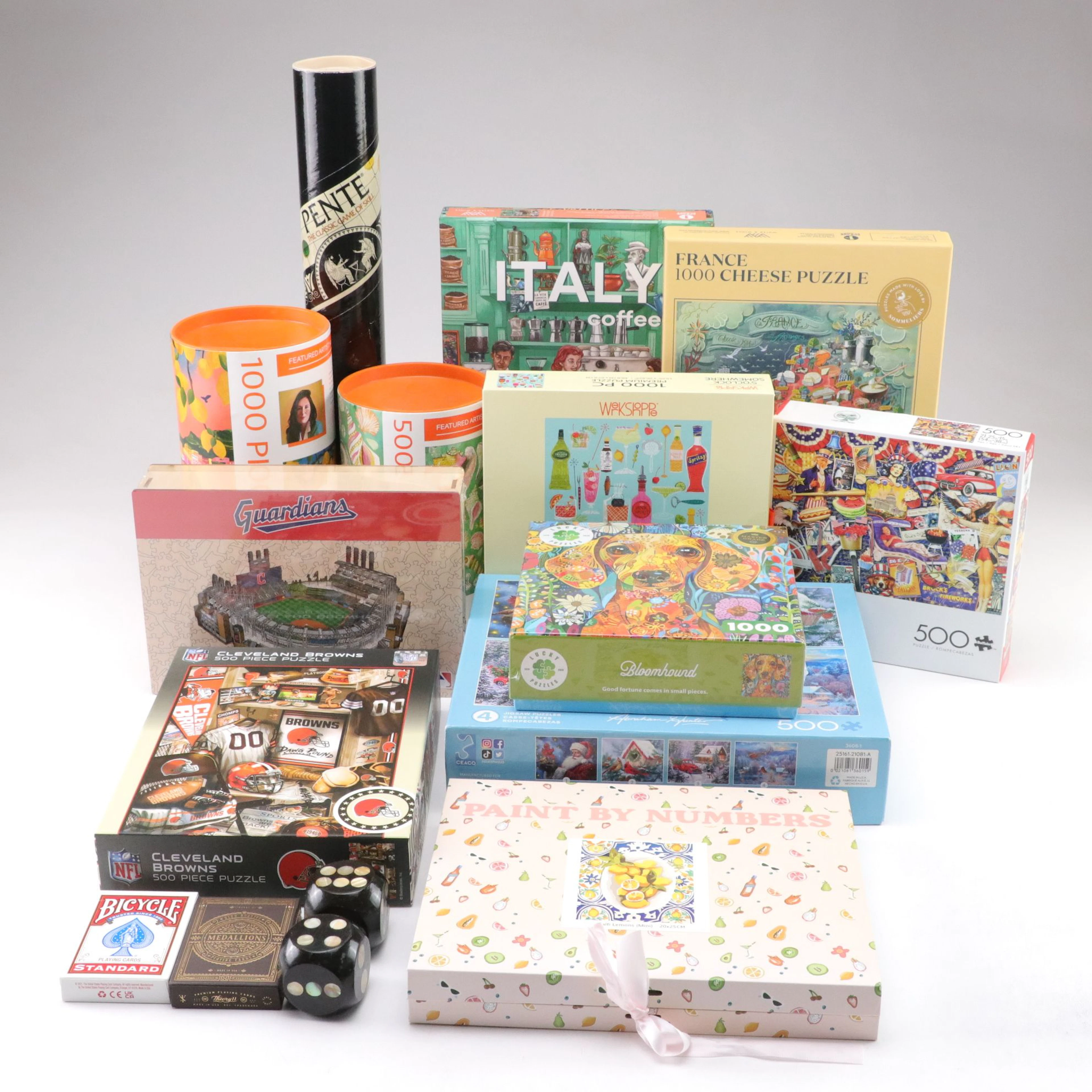 500 & 1,000 Piece Puzzles, Pente, Paint by Numbers, Deck of Cards