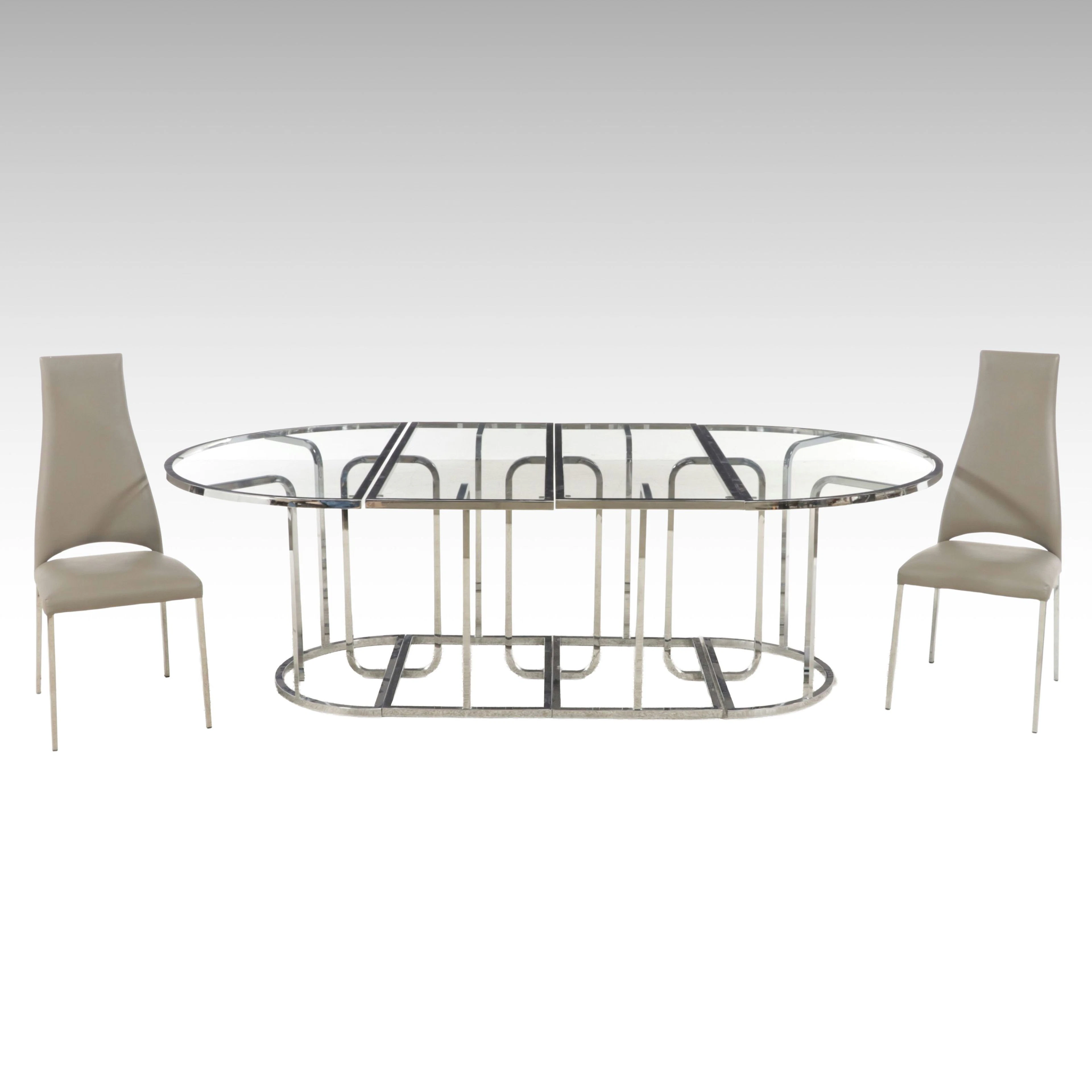 Italian Modern Style Modular Dining Table with Calligaris Chairs, 21st Century