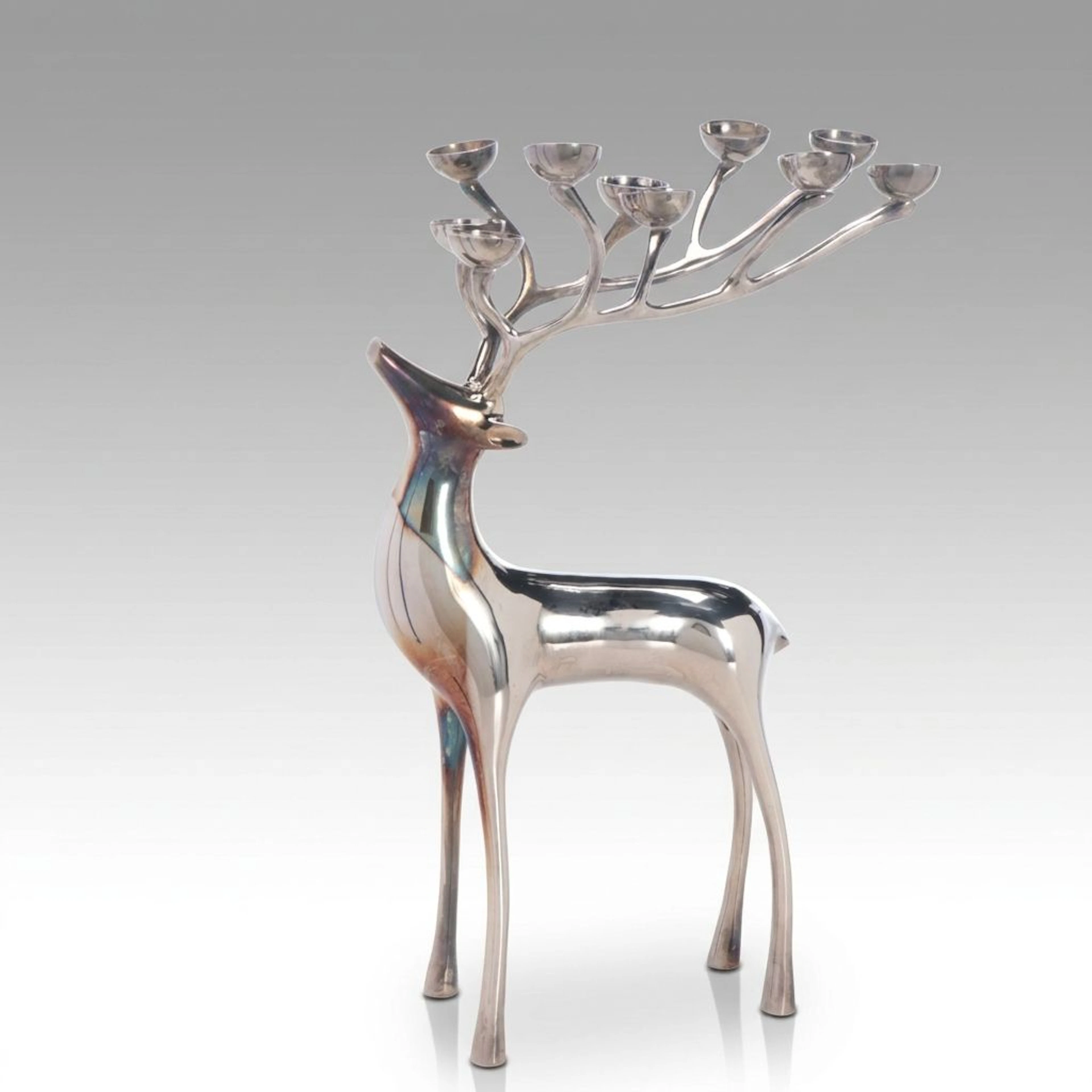 Pottery Barn Metal Reindeer Candelabrum