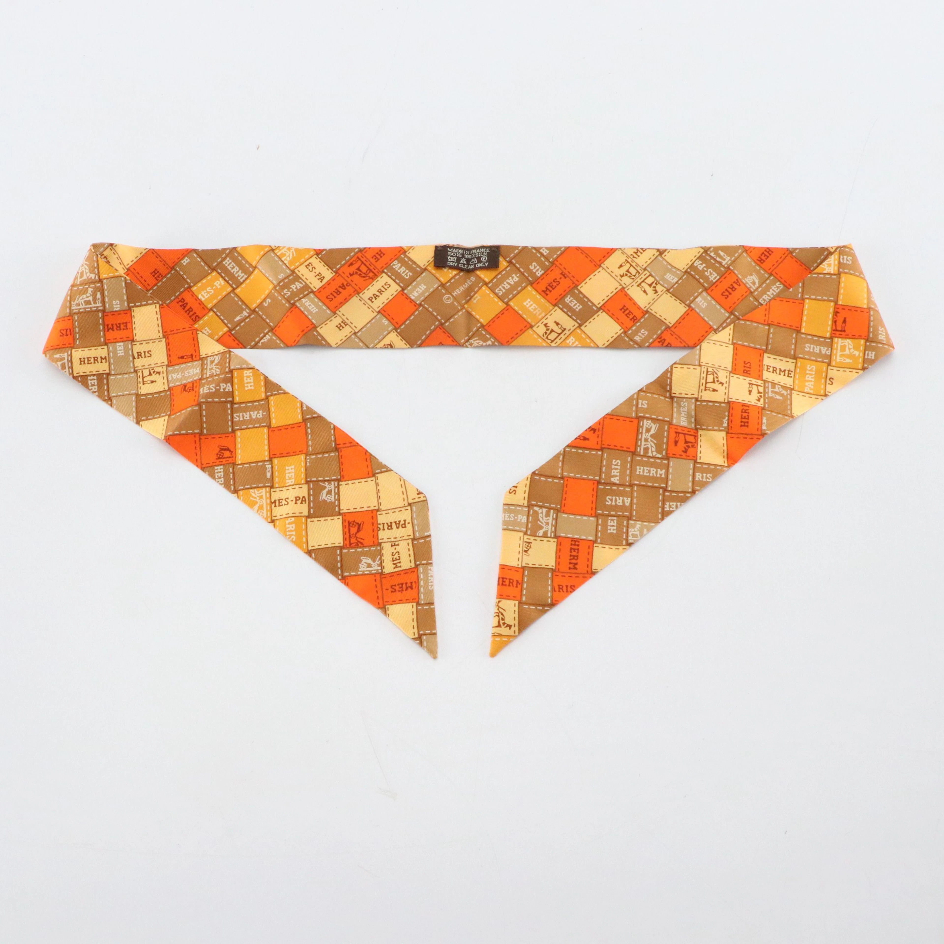 Hermès "Bolduc au Carre" Silk Twilly Scarf