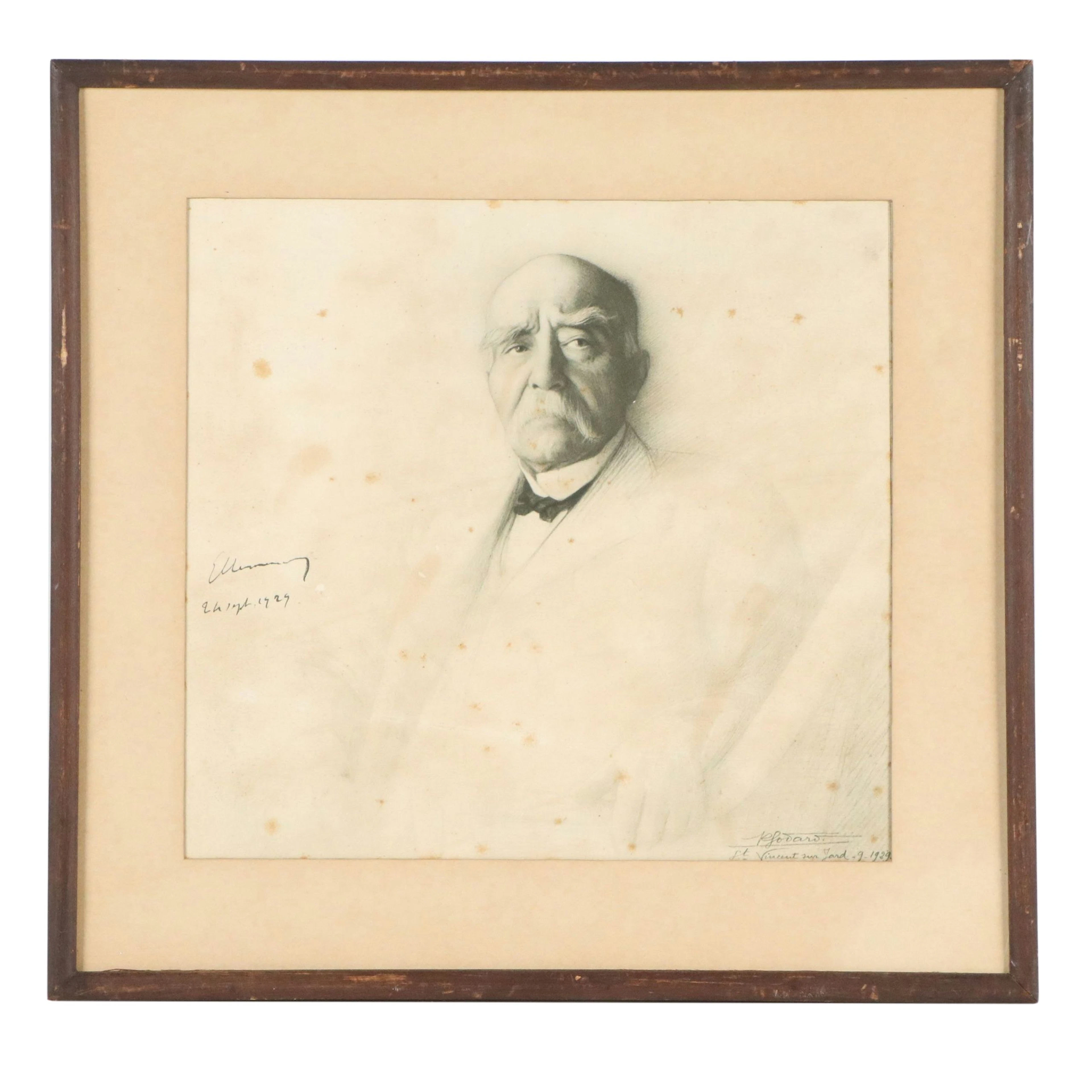 Photogravure Portrait After René Godard of Georges Clemenceau, 20th Century