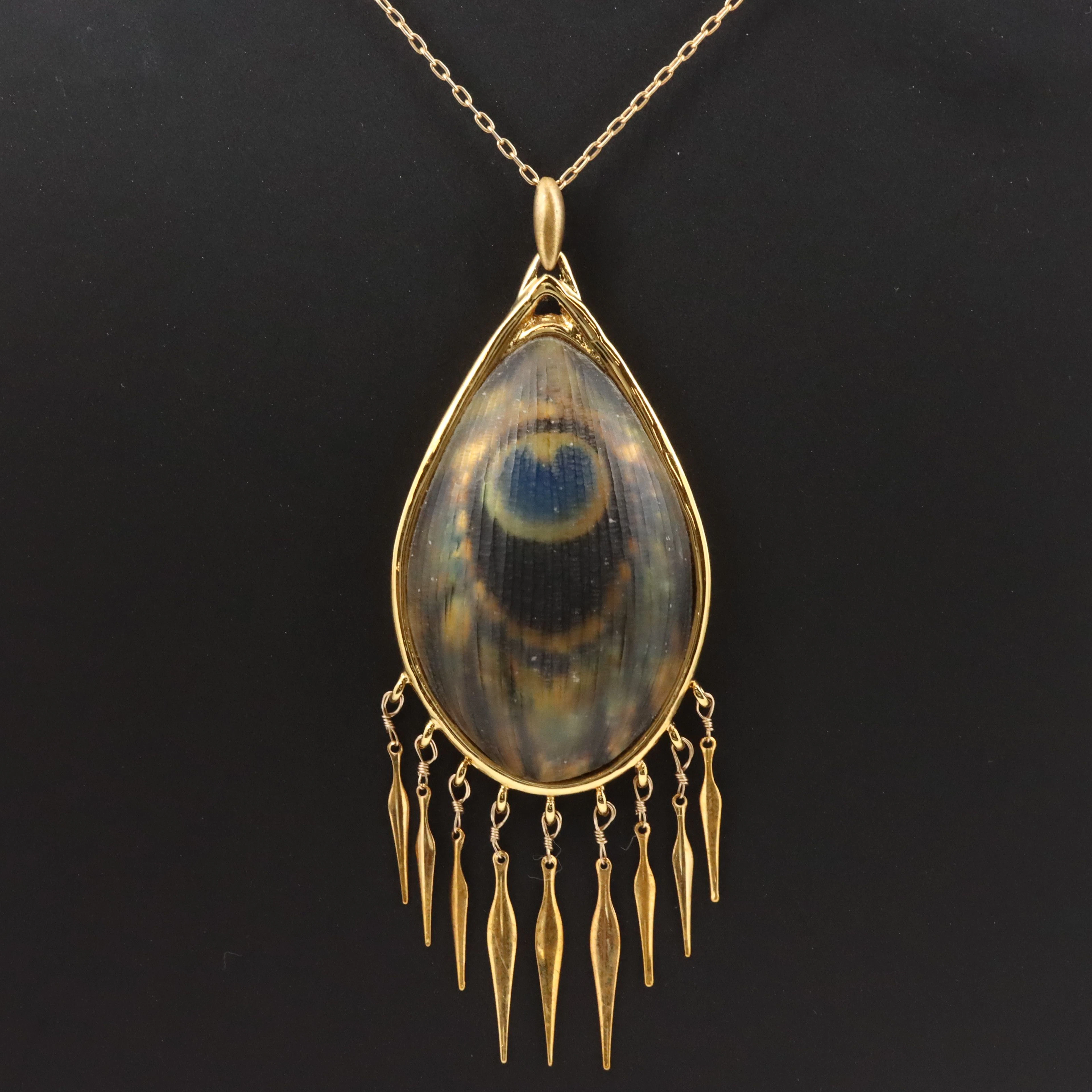 Alexis Bittar Alexandria Peacock Lucite Necklace