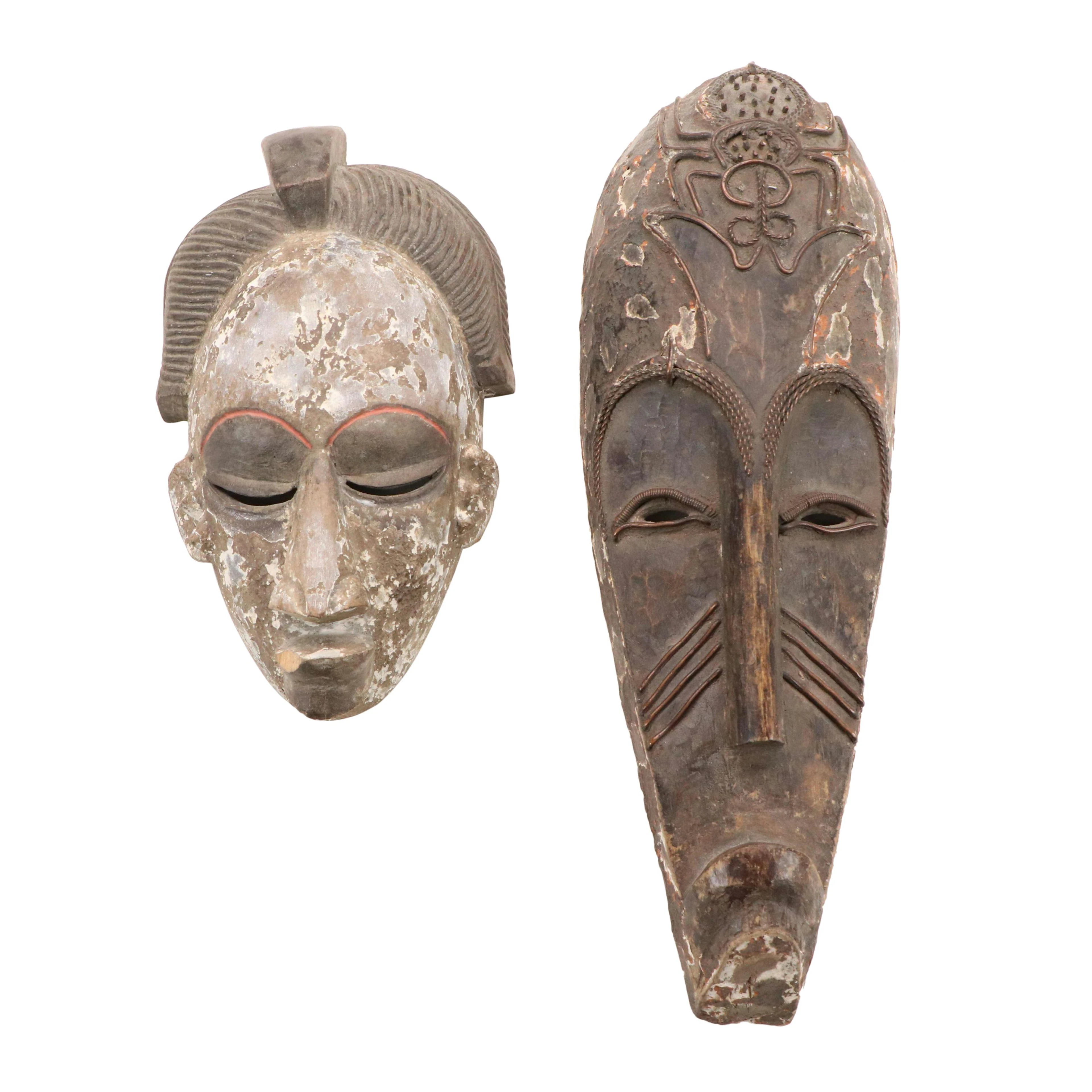 Igbo and Fang Carved Wood Masks