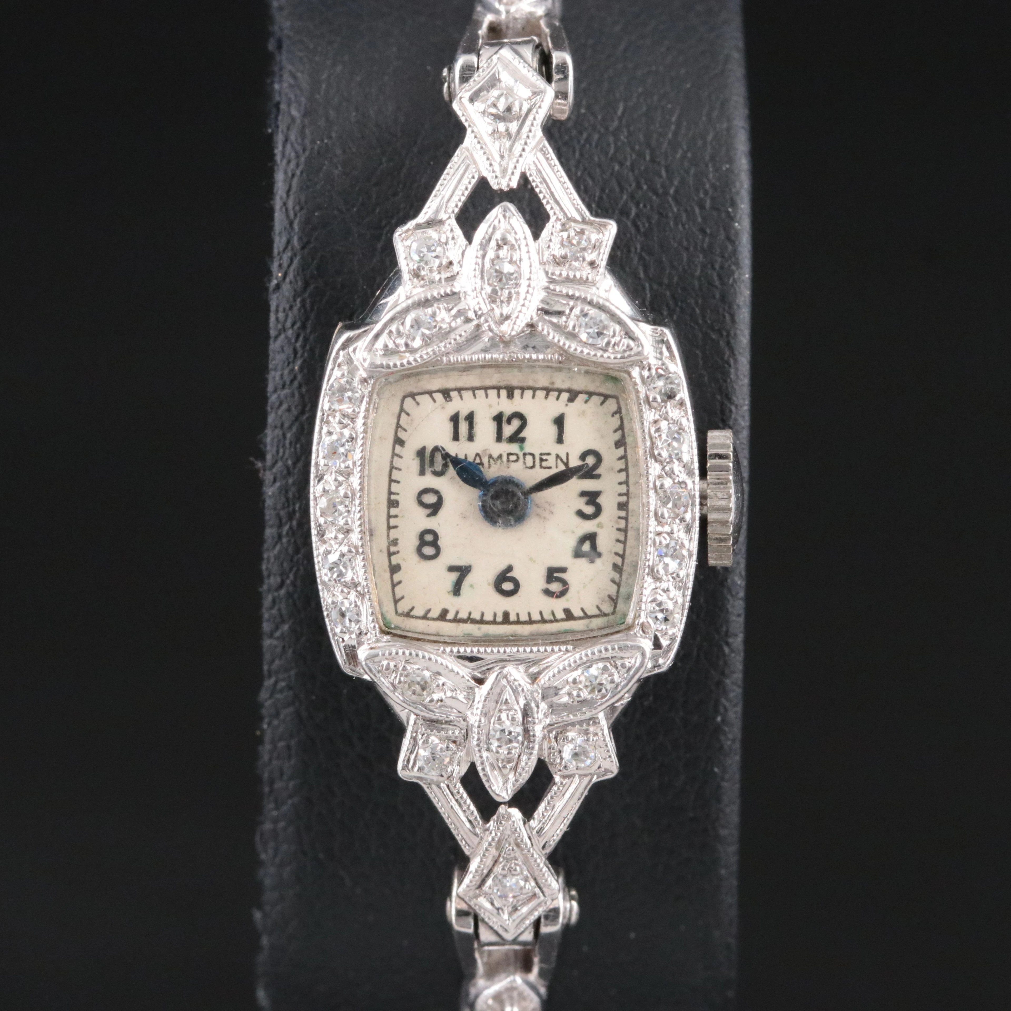 Hampden 14K Diamond Drop Swiss Mechanical Watch