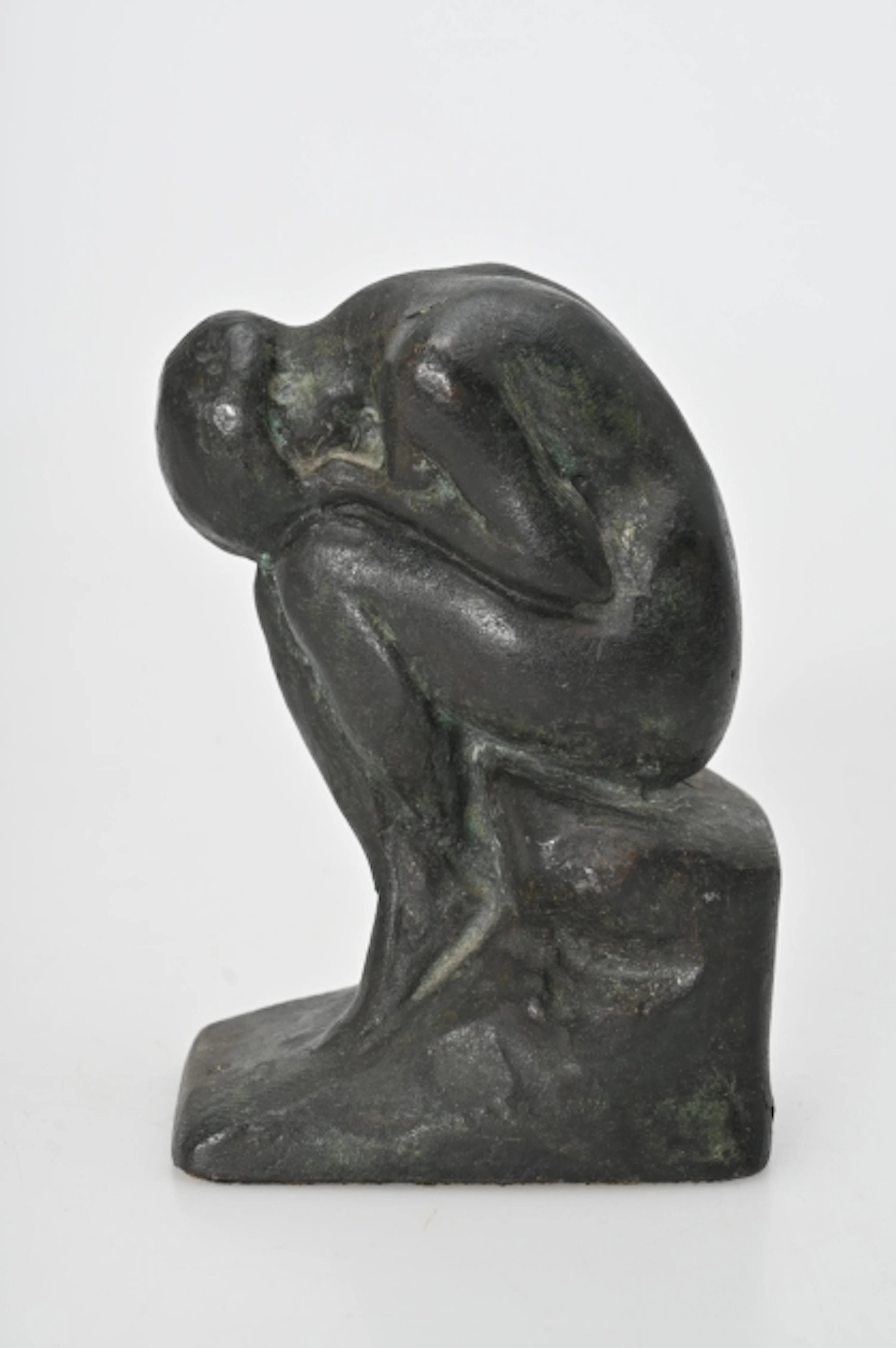 Halvar Frisendahl (1889-1953) "Sorg" skulptur, bronspatinerad metall