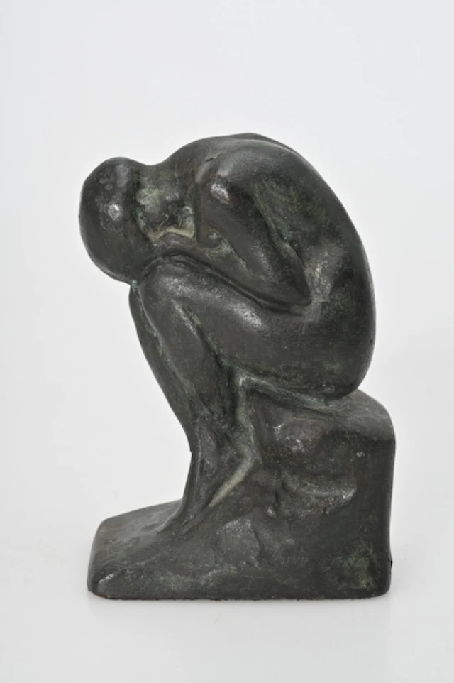 Halvar Frisendahl (1889-1953) "Sorg" skulptur, bronspatinerad metall