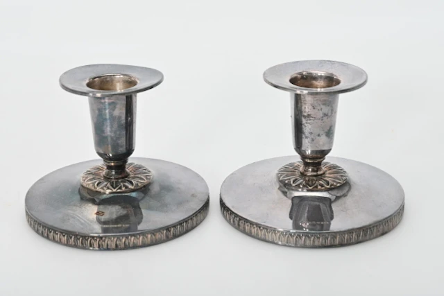 Silverljusstakar, totalvikt 265 gr