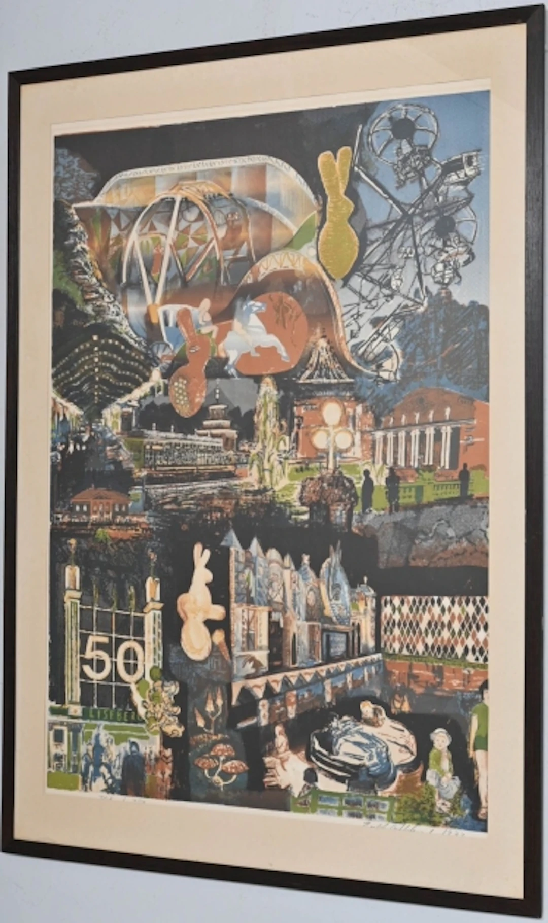 Bertil Dahlstrand "Liseberg" Litografi