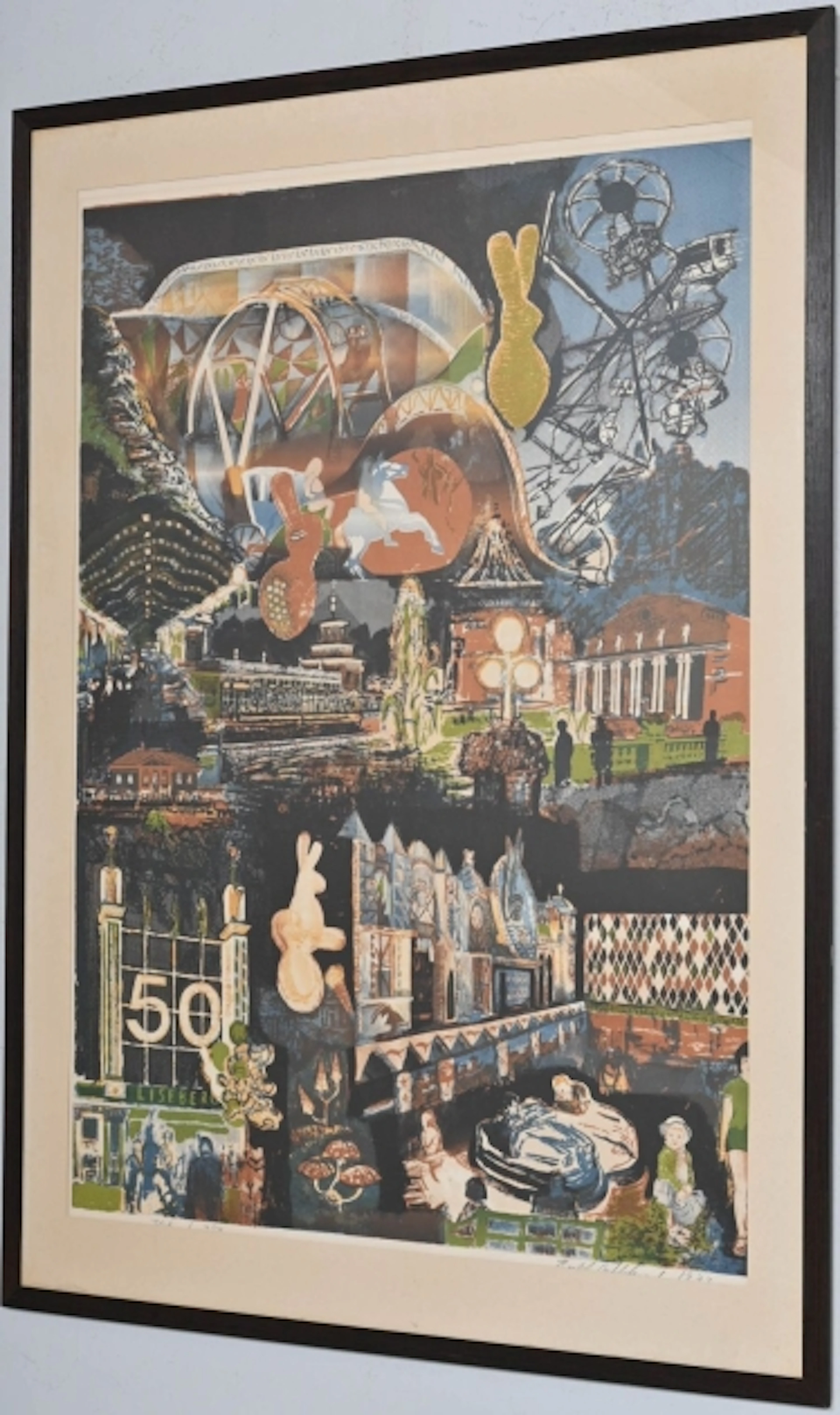 Bertil Dahlstrand "Liseberg" Litografi