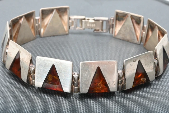 Armband, Silver och bärnsten, ca 30 gr