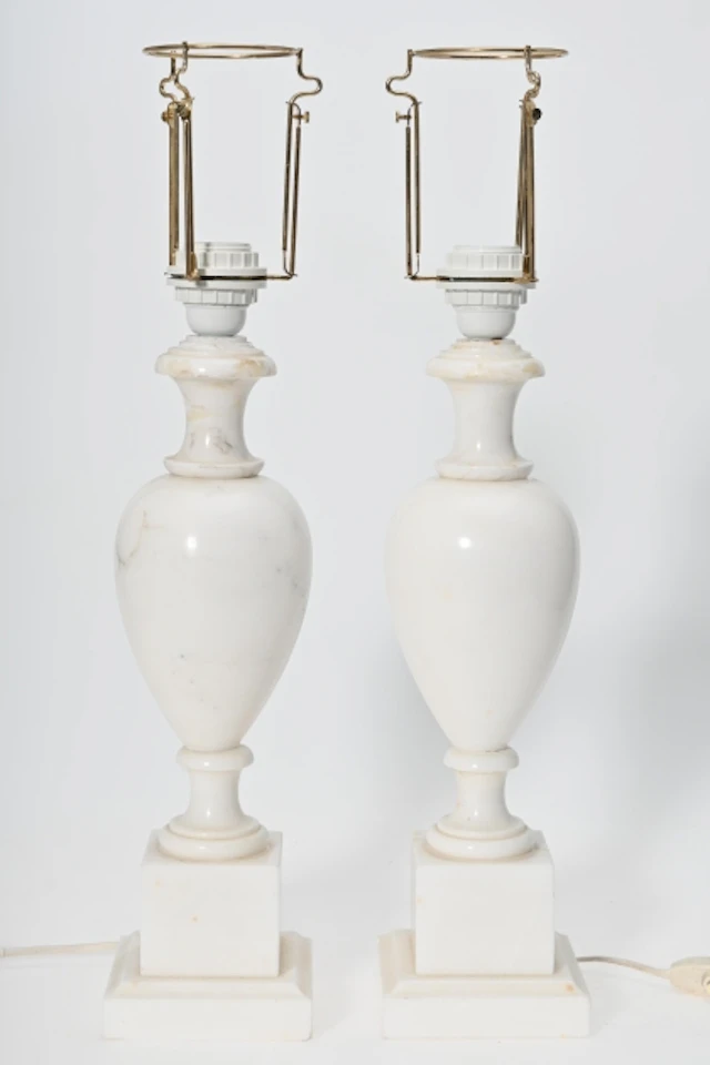 2 st Bordslampor, Alabaster