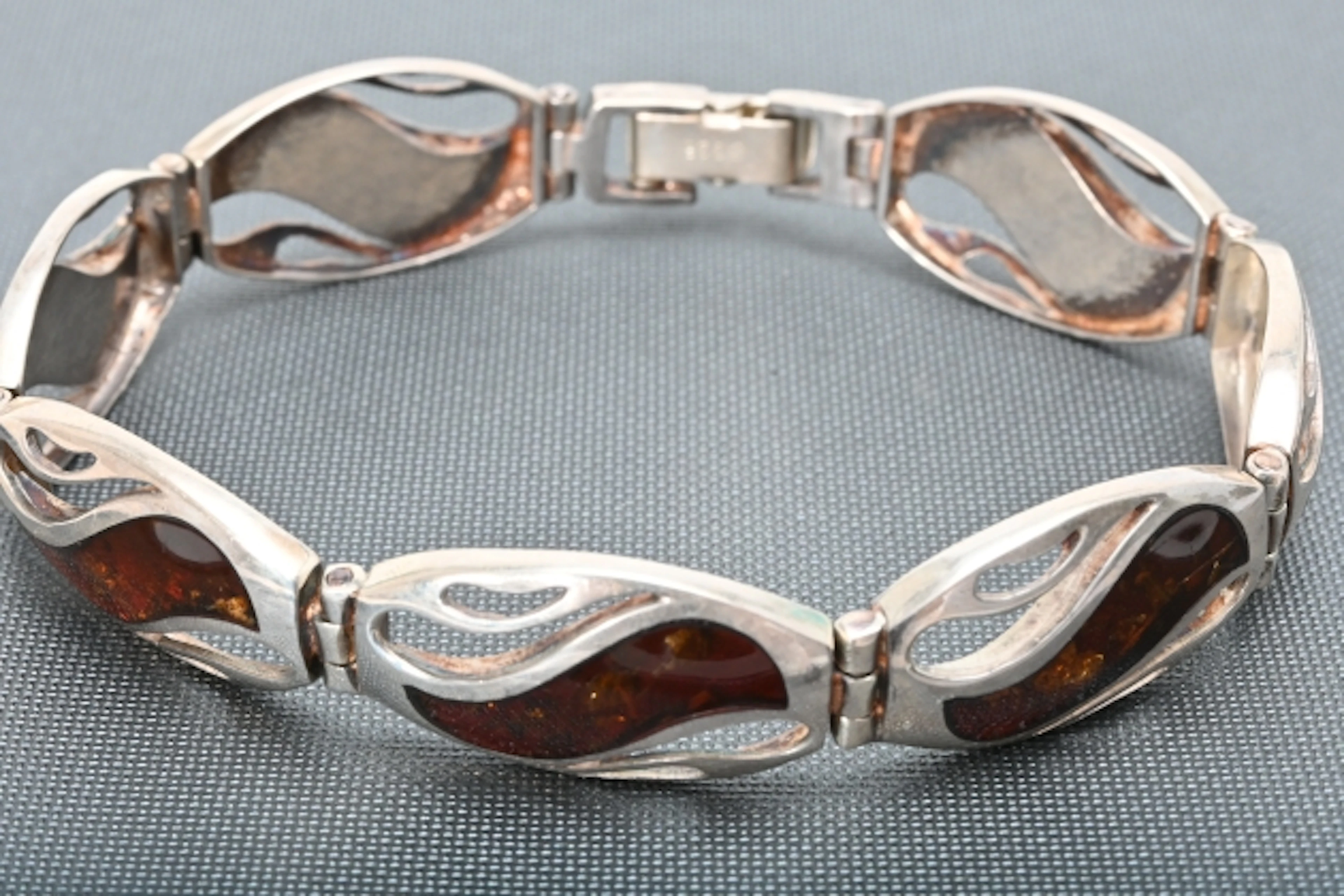 Armband, Silver och bärnsten, ca 21 gr