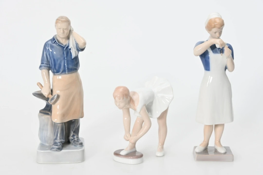 2 st Figuriner B&G, 1 st Royal Copenhagen