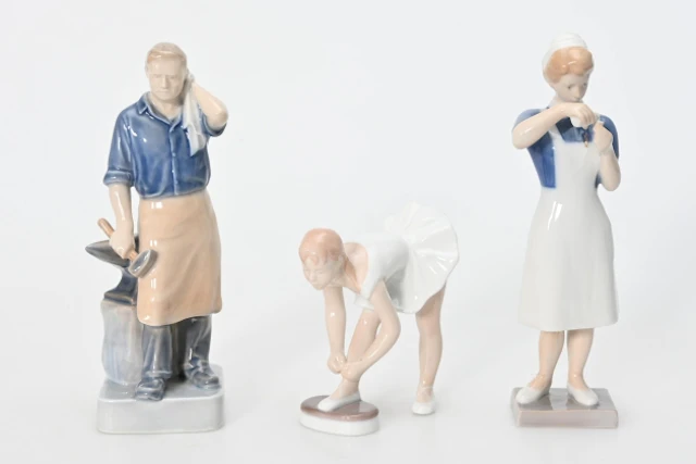 2 st Figuriner B&G, 1 st Royal Copenhagen