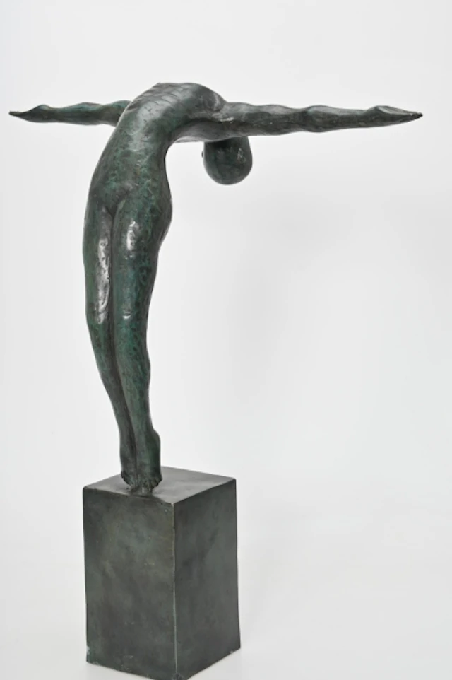 Skulptur Simhoppare, patineradbrons "Art people gallery Paris"