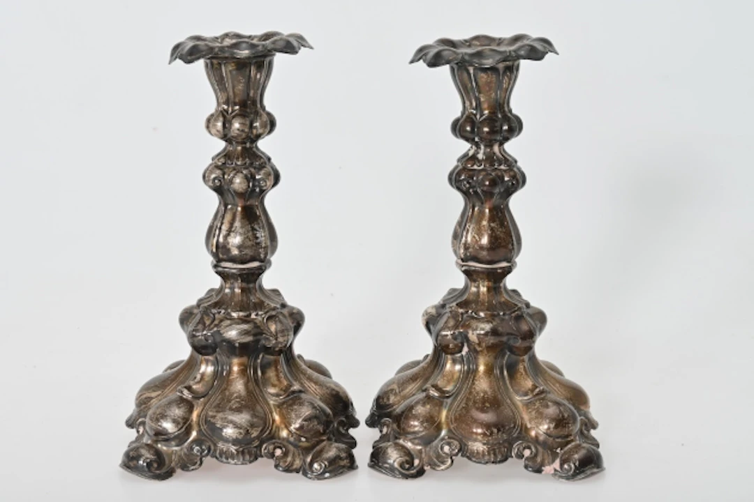 Silverljusstakar, totalvikt 1068 gr