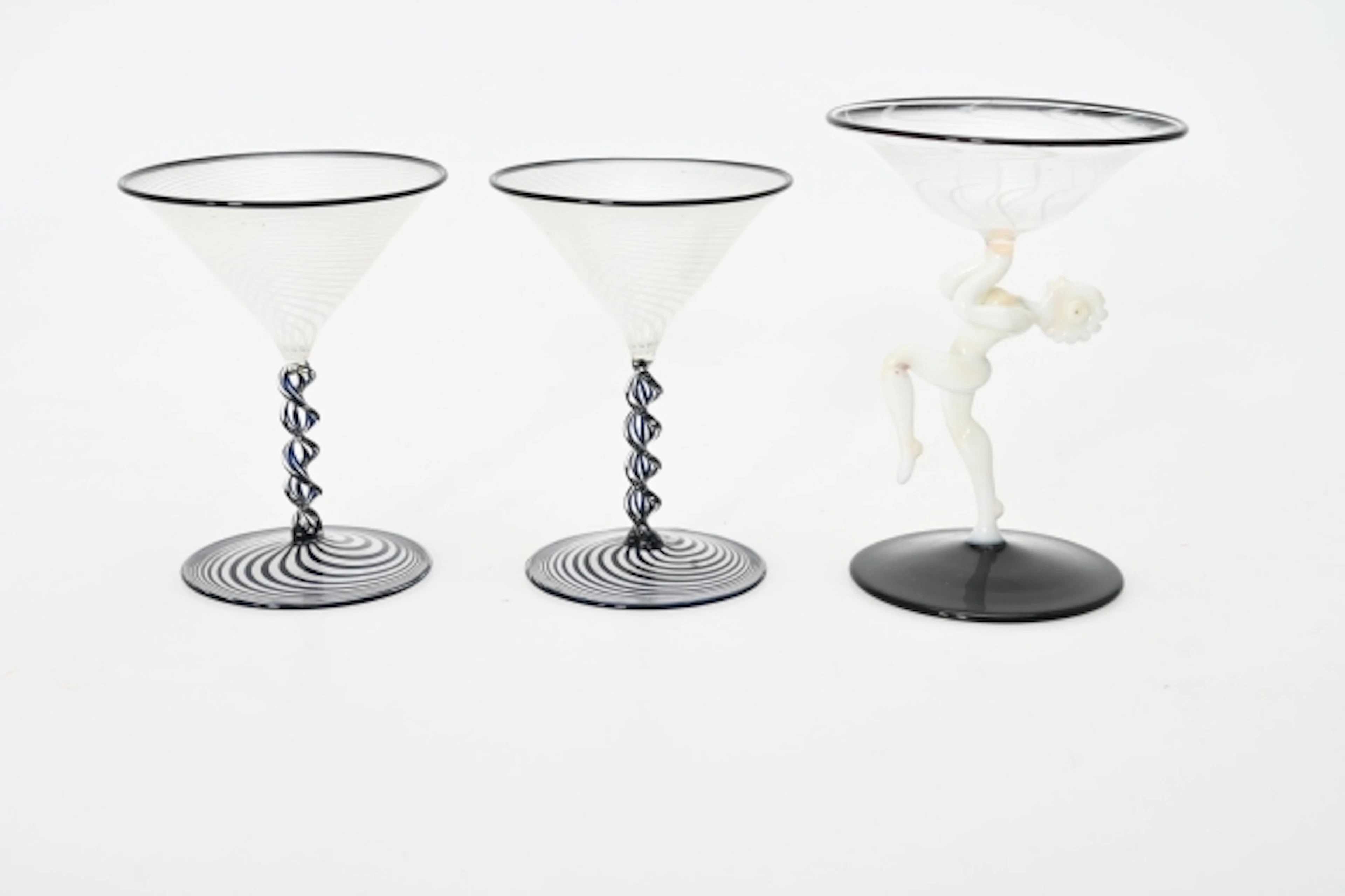 3 st Coctailglas, Lauscha Bimini