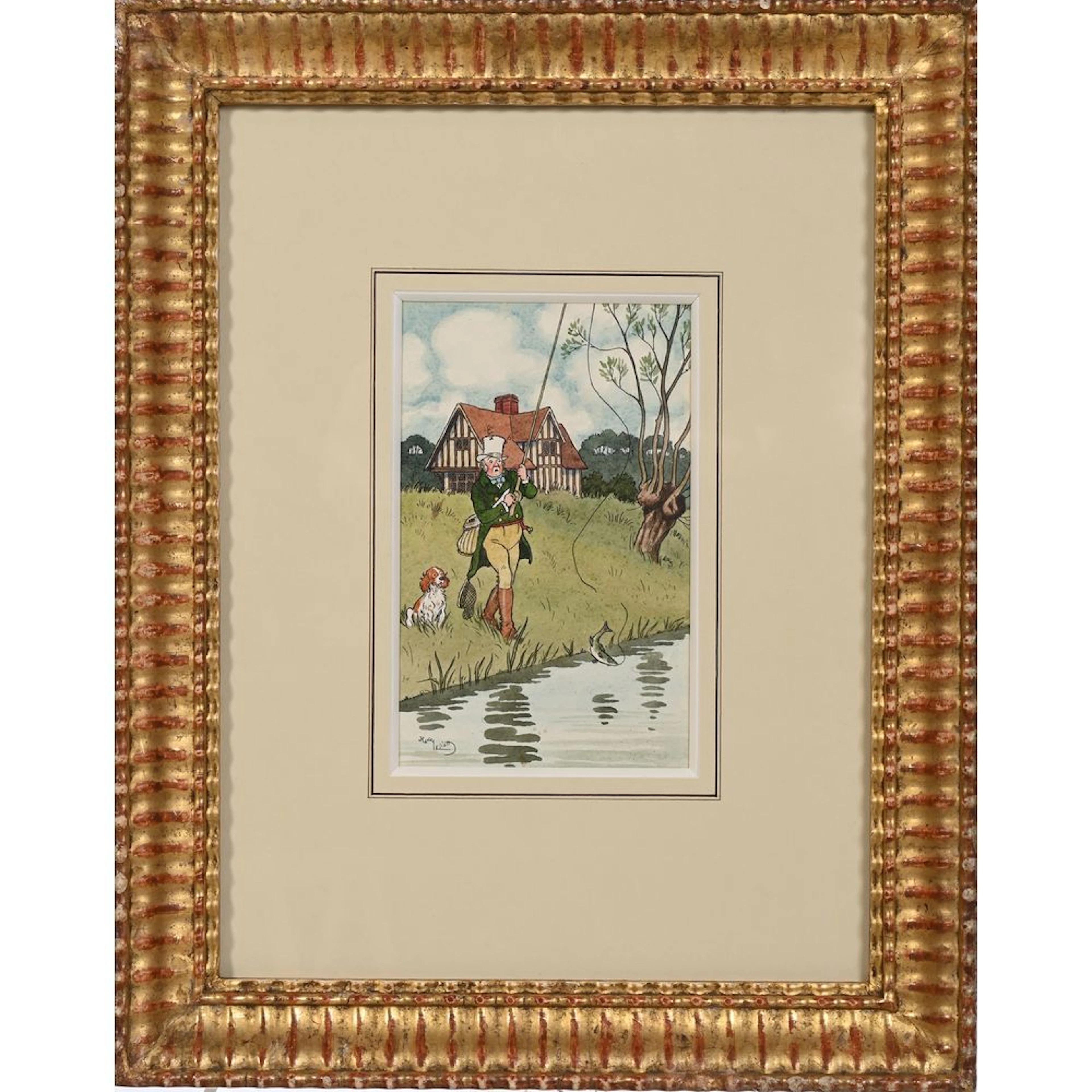 HARRY ELIOTT. (1882–1959). “The Broken Line.” Rare original watercolor