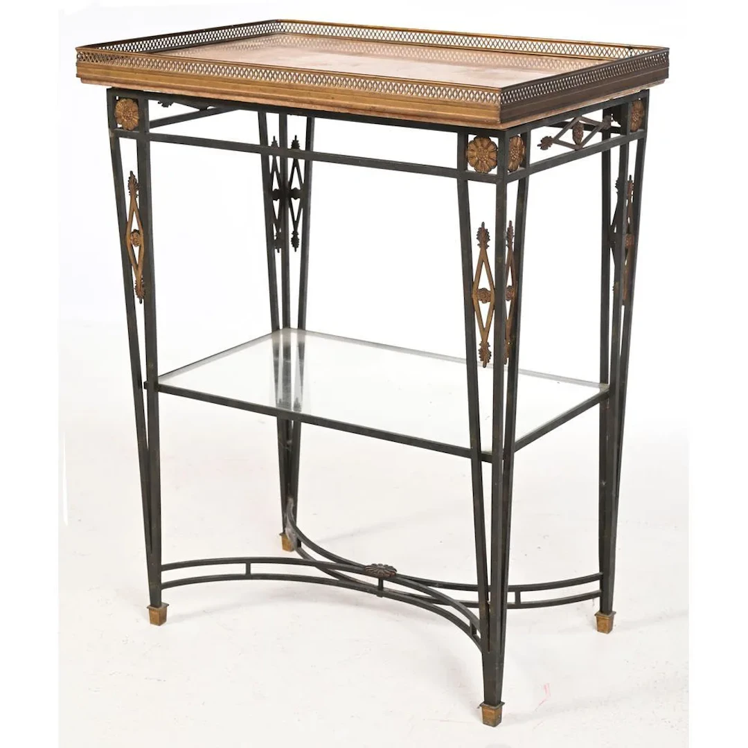 JANSEN. (Attributed to). EMPIRE-STYLE COFFEE TABLE with quatrefoils