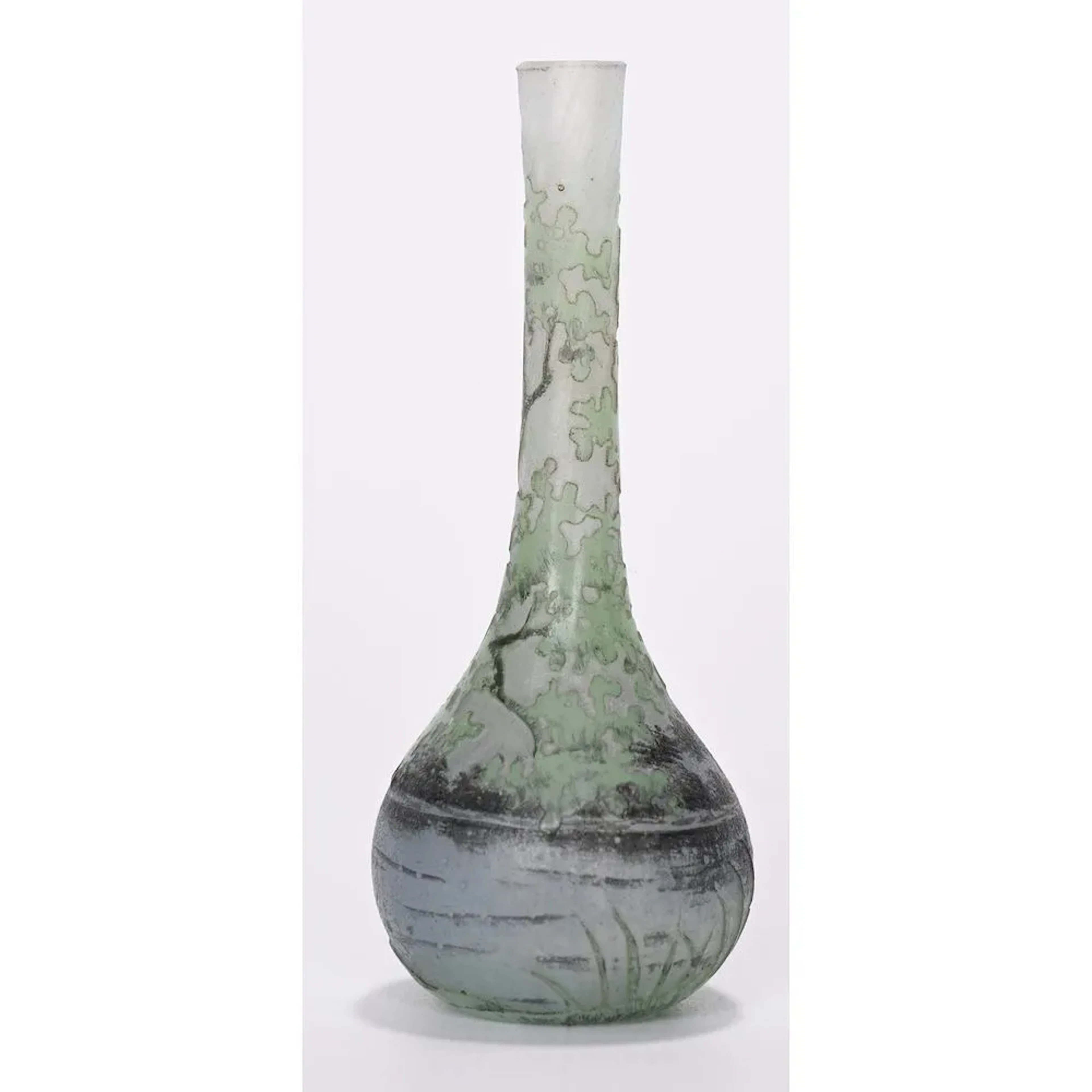 DAUM, NANCY. Miniature single-flower vase made of acid-etched glass