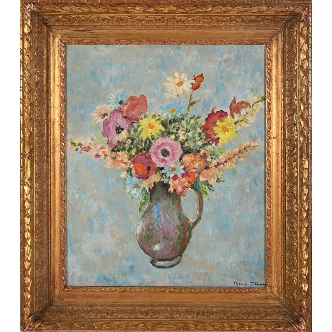 STENN, Henri (1903–1993). “Vase of Flowers.” Oil on canvas. Signed