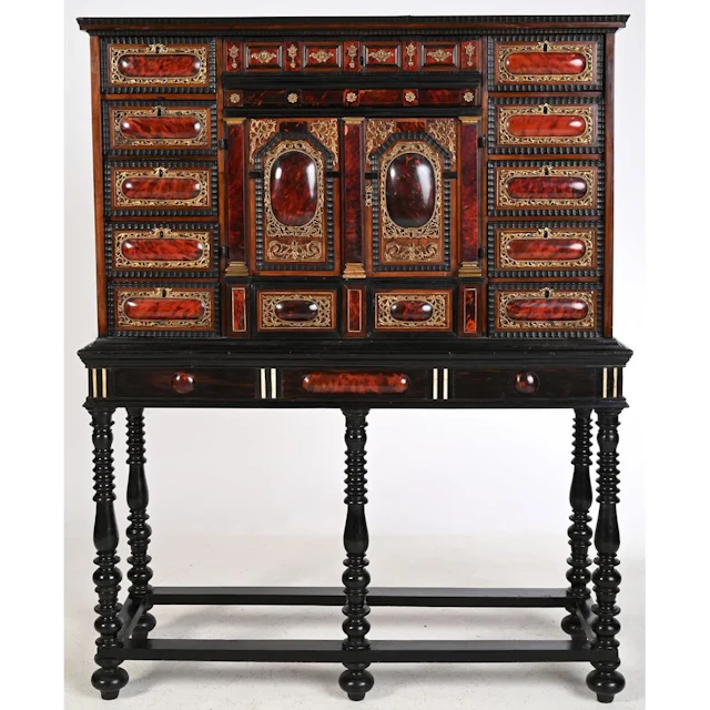 LOUIS XIII-STYLE CABINET FROM ANTWERP, made of tortoiseshell, wood