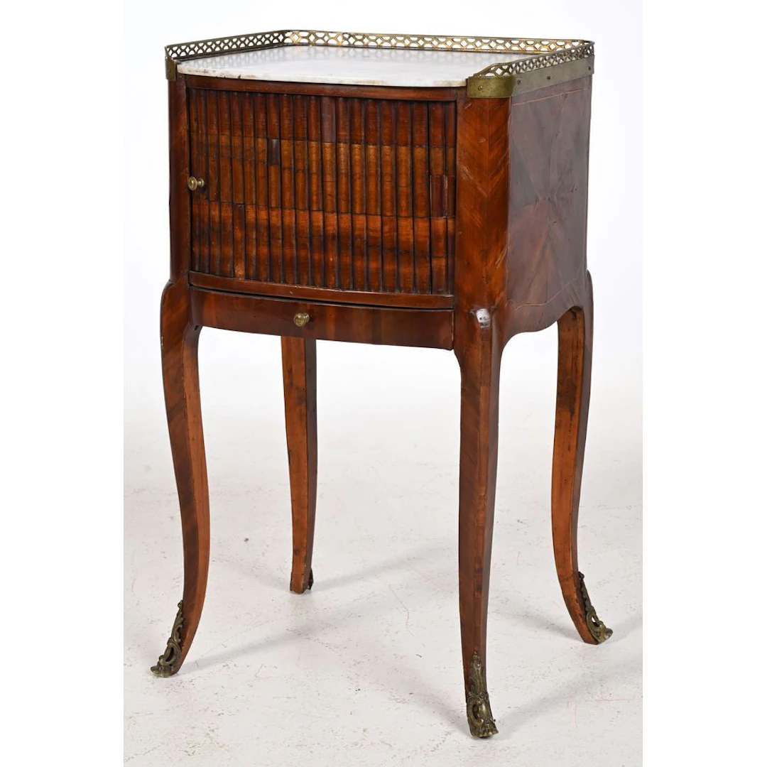 LOUIS XV CURTAIN TABLE in rosewood veneer with a satin finish. It