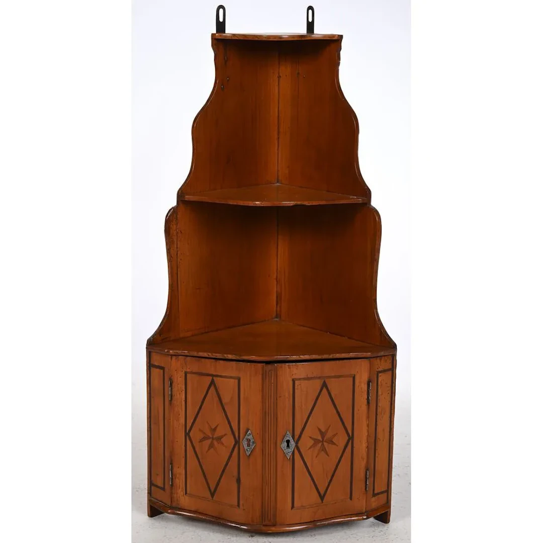LOUIS XV CORNER WALL SCONCE serving as a shelf, made of fruitwood