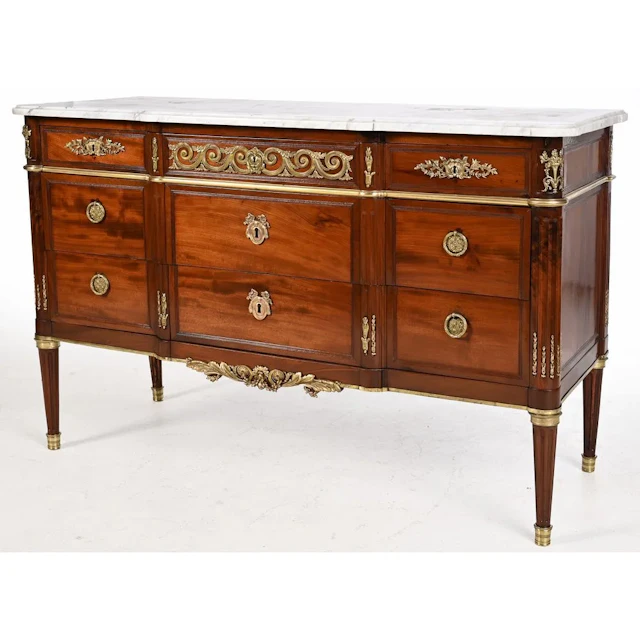 MOLITOR (Attributed to). LARGE LOUIS XVI CHEST OF DRAWERS, rectangular