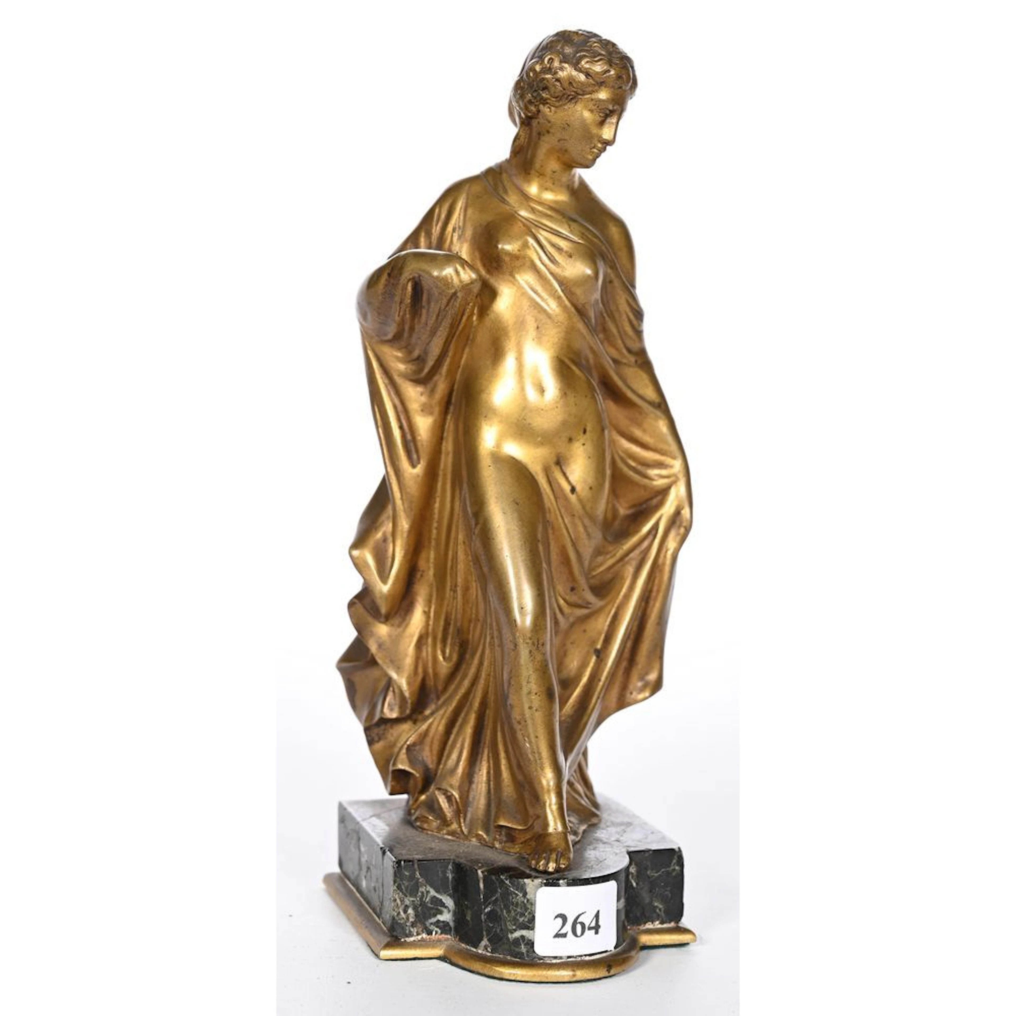 ANONYMOUS, late 19th century. “Woman in Antique Style.” Gilded bronze
