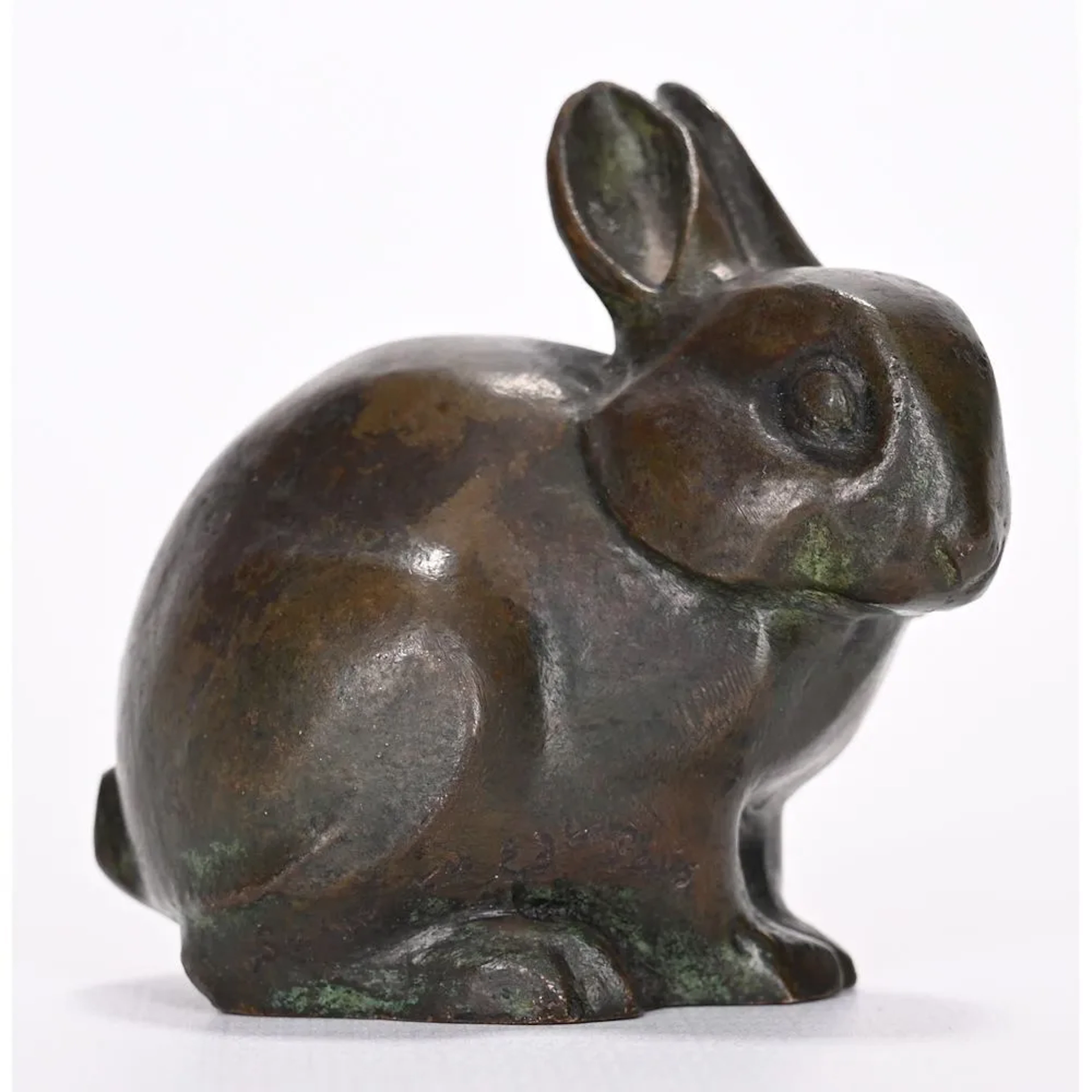 SANDOZ, Edouard Marcel. (1881–1971). “Seated Rabbit.” Bronze with