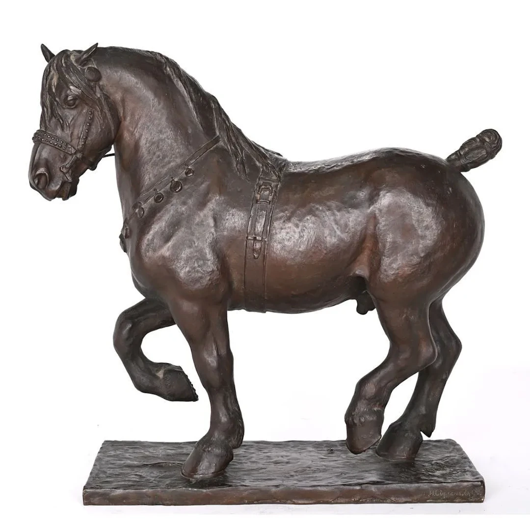 JOIRE, Jean. (1862–1950). “Walking Horse.” Bronze with a beautiful