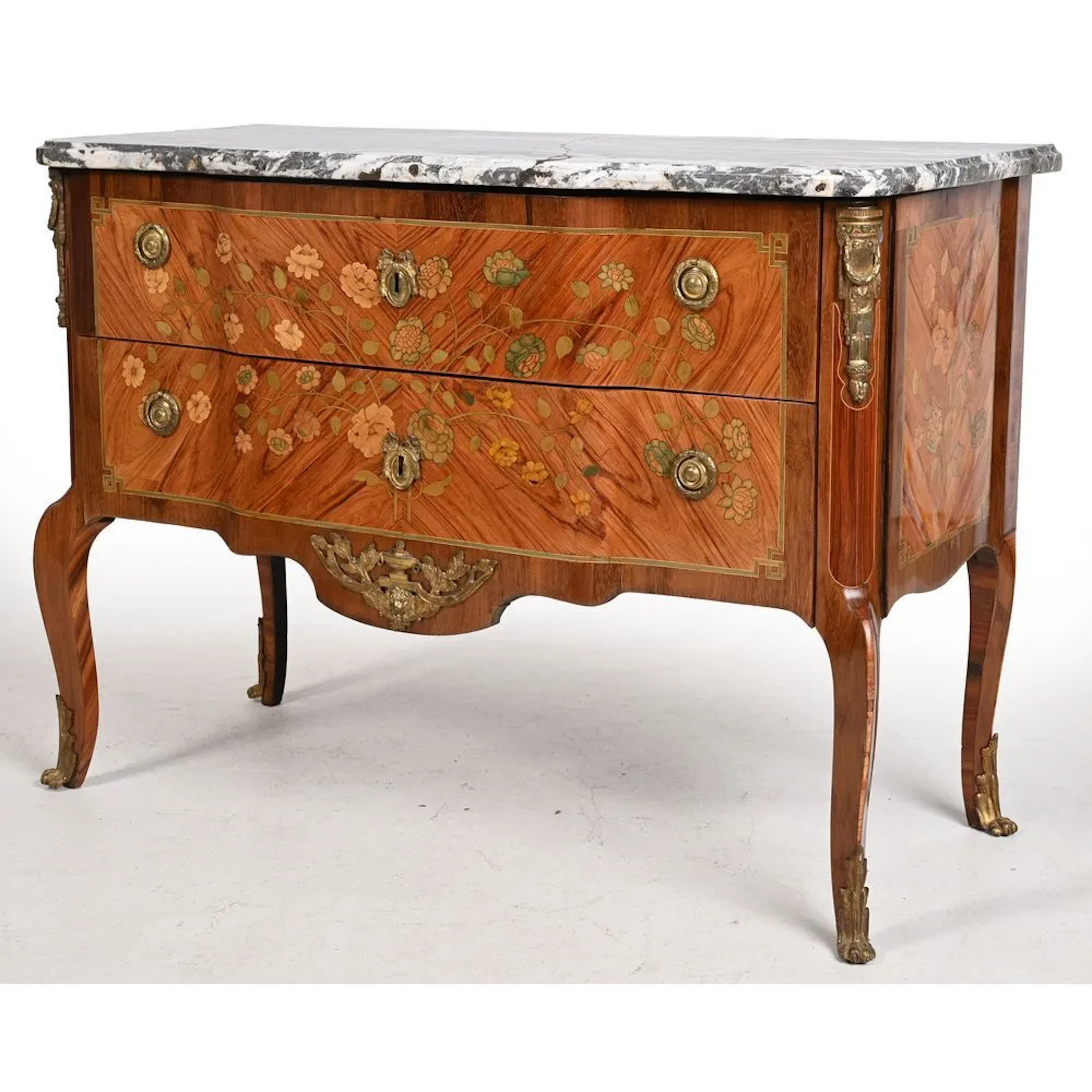 TRANSITION JUMPER COMMODE with central and rear protrusions in rosewood