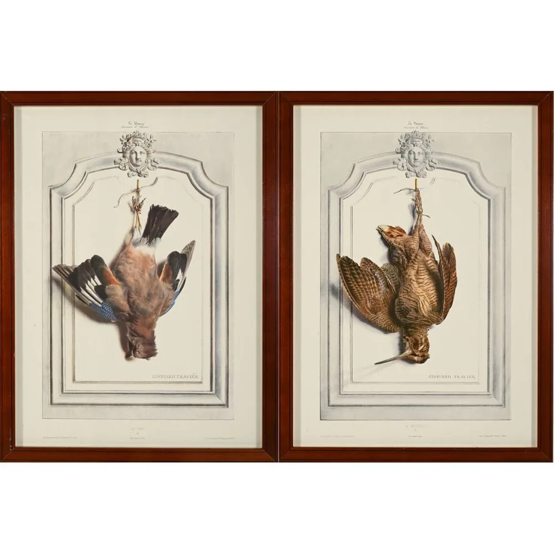 TRAVIES, Edouard. “A pair of beautifully framed engravings from the