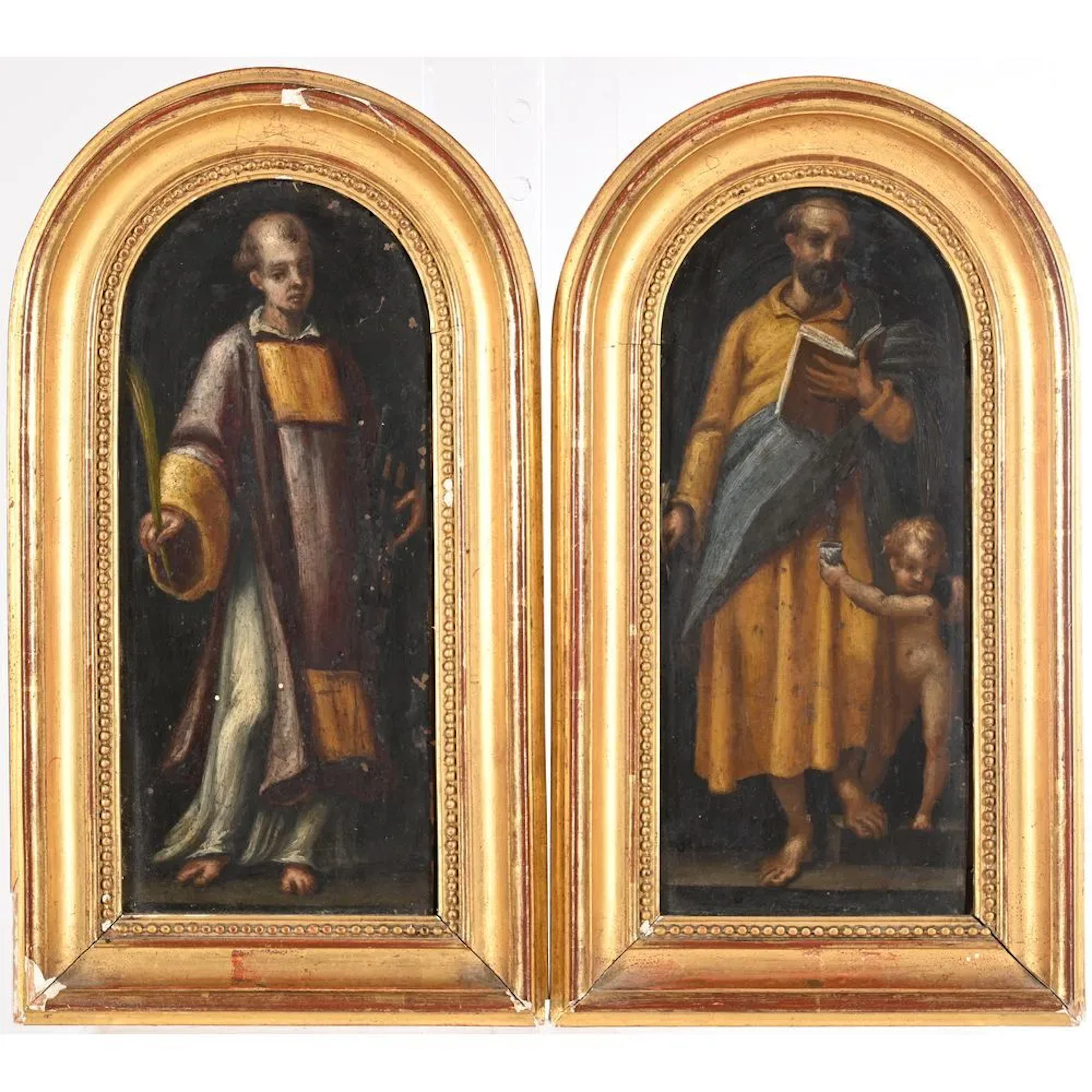 ITALIAN SCHOOL, late 17th–early 18th century. “Two Holy Figures.”