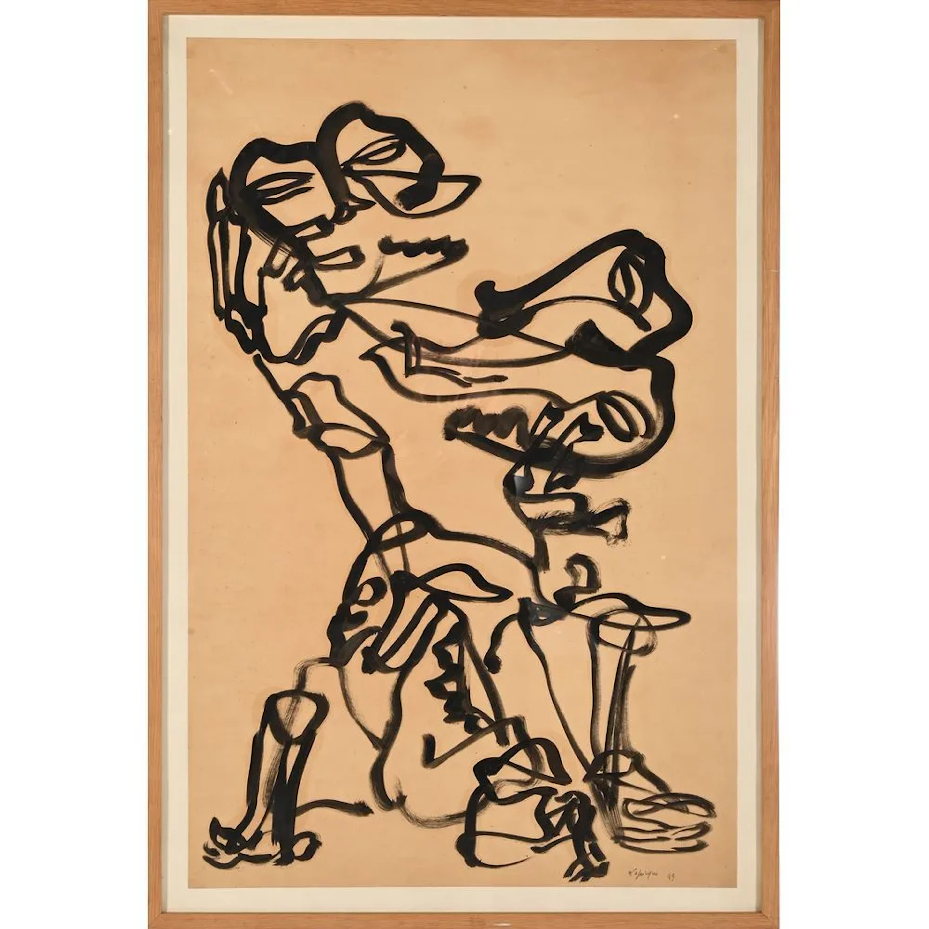 LAPICQUE, Charles. (1898–1988). “Characters.” Large drawing in India