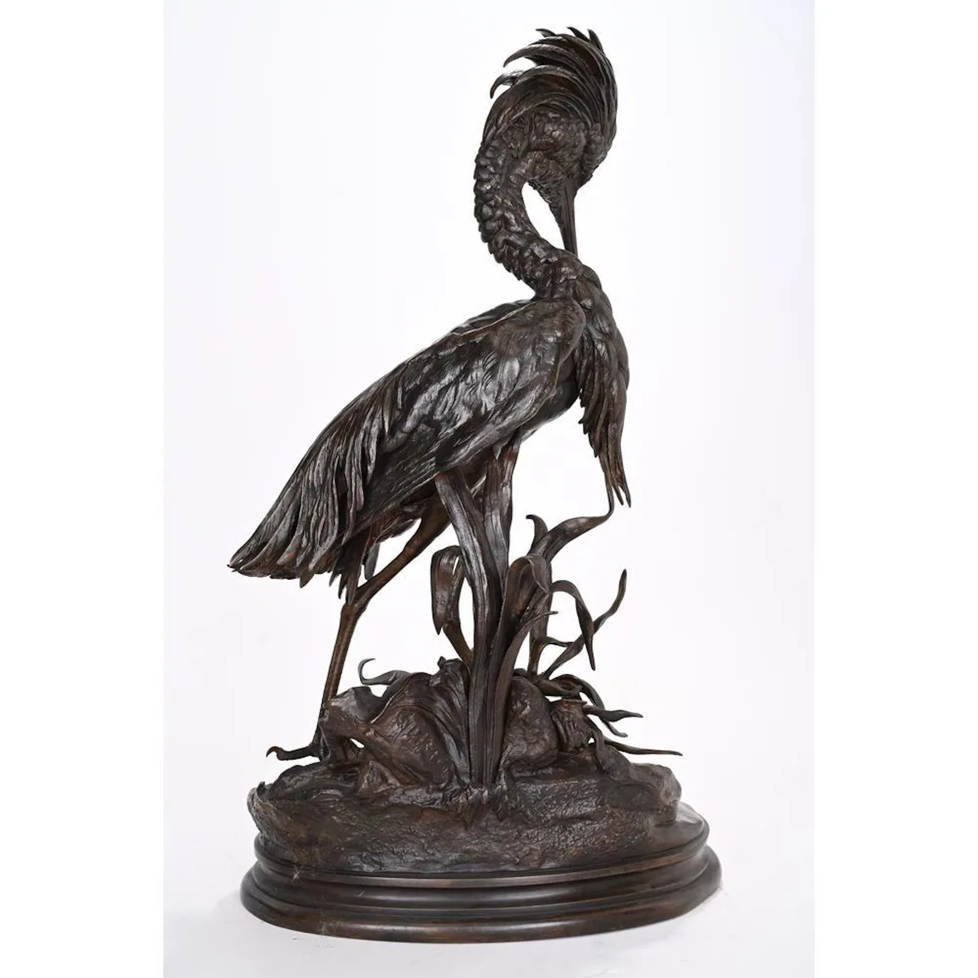 MOIGNIEZ, Jules. (1835–1894). “Great Crested Grebe.” Bronze with a